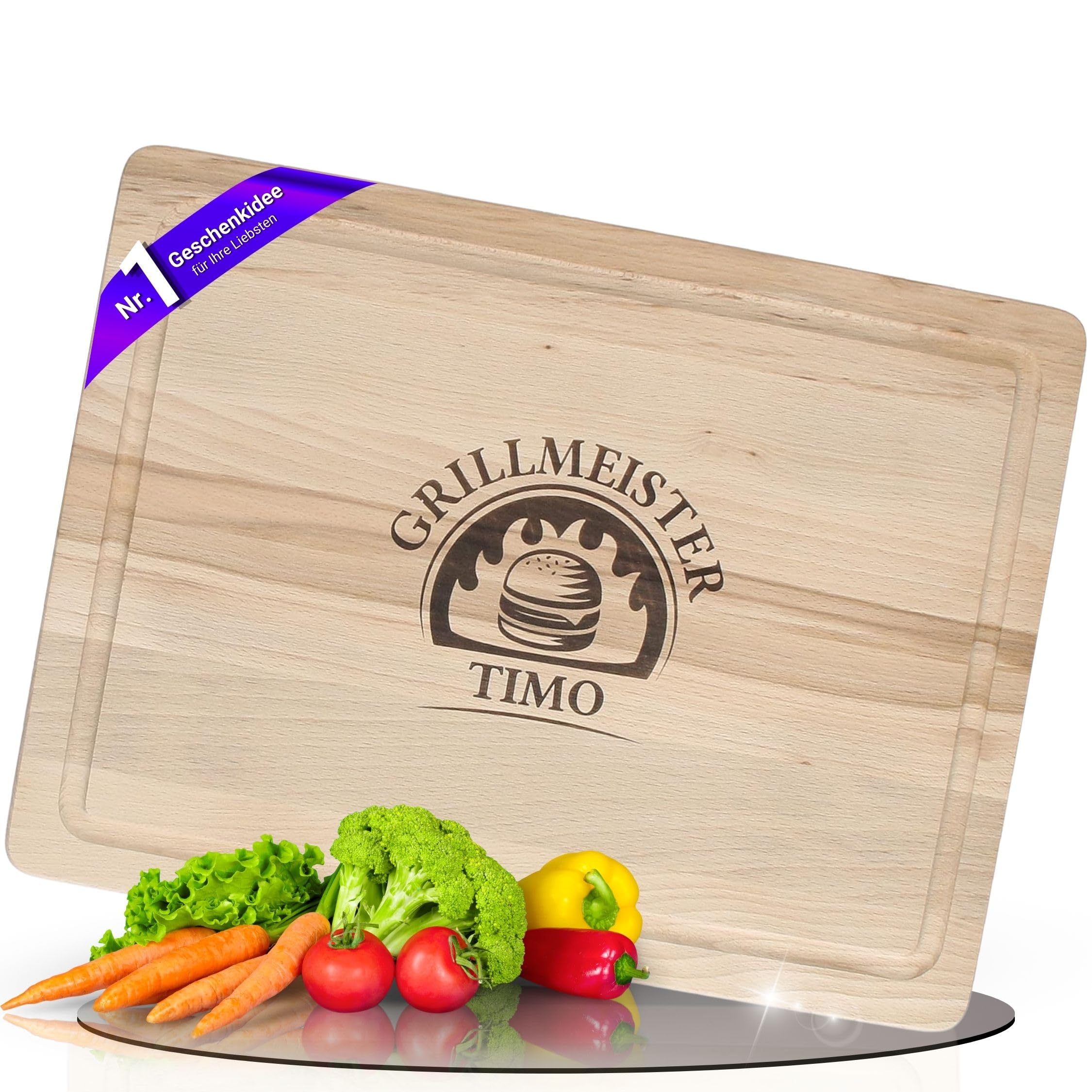 Al Tabla de cortar con grabado con diferentes diseños de cocina tabla personalizado con tabla de desayuno con nombre Madera de Haya Maciza 40 x 30 x 1,5 cm, Diseño 8, 40 x 30 x 1,5 cm
