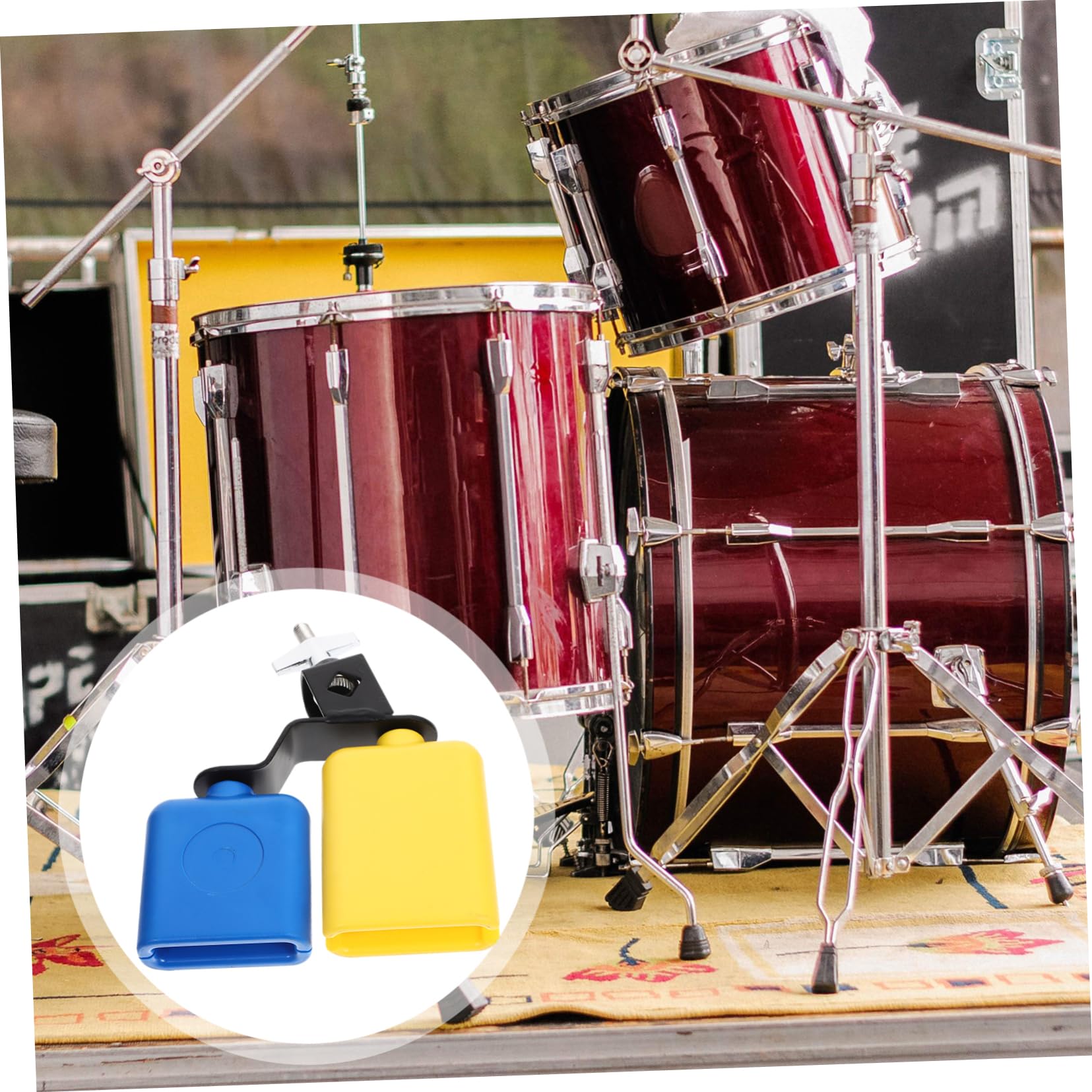 ULDIGI Cow Bell for Drum Set Hand Percussion Cowbells Metal Cowbell Instrument Abs Metal for Church and