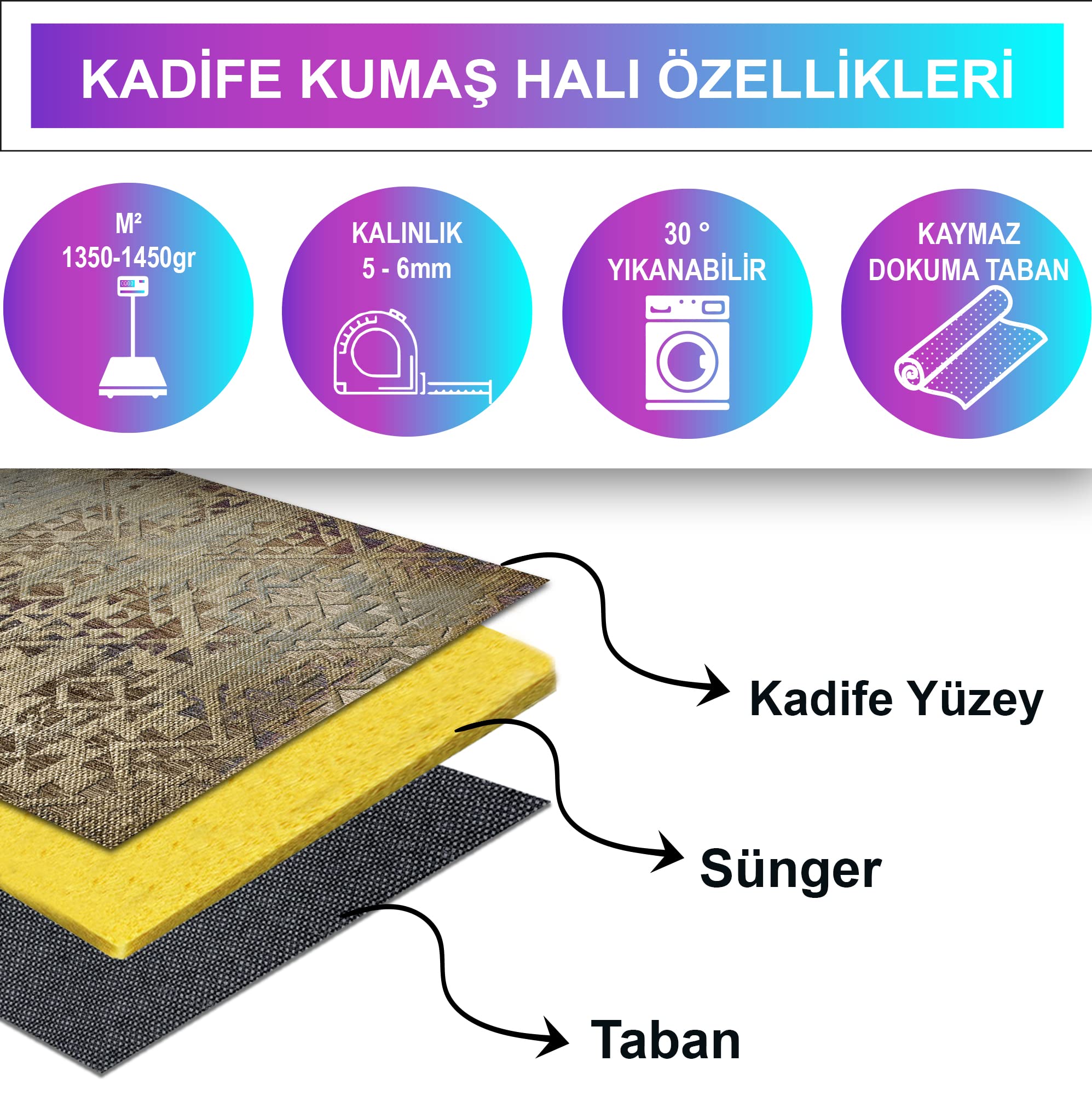 Latte Dizayn Aspen Desenli Kadife Pamuk Tabanlı Yıkanabilen Kaydırmaz Antibakteriyel Salon Halısı 200x300