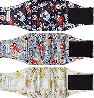 Vista 28 de Paw Legend Pañales lavables para perros machos, pañales reutilizables para cachorros y perros machos (paquete de 3, M)