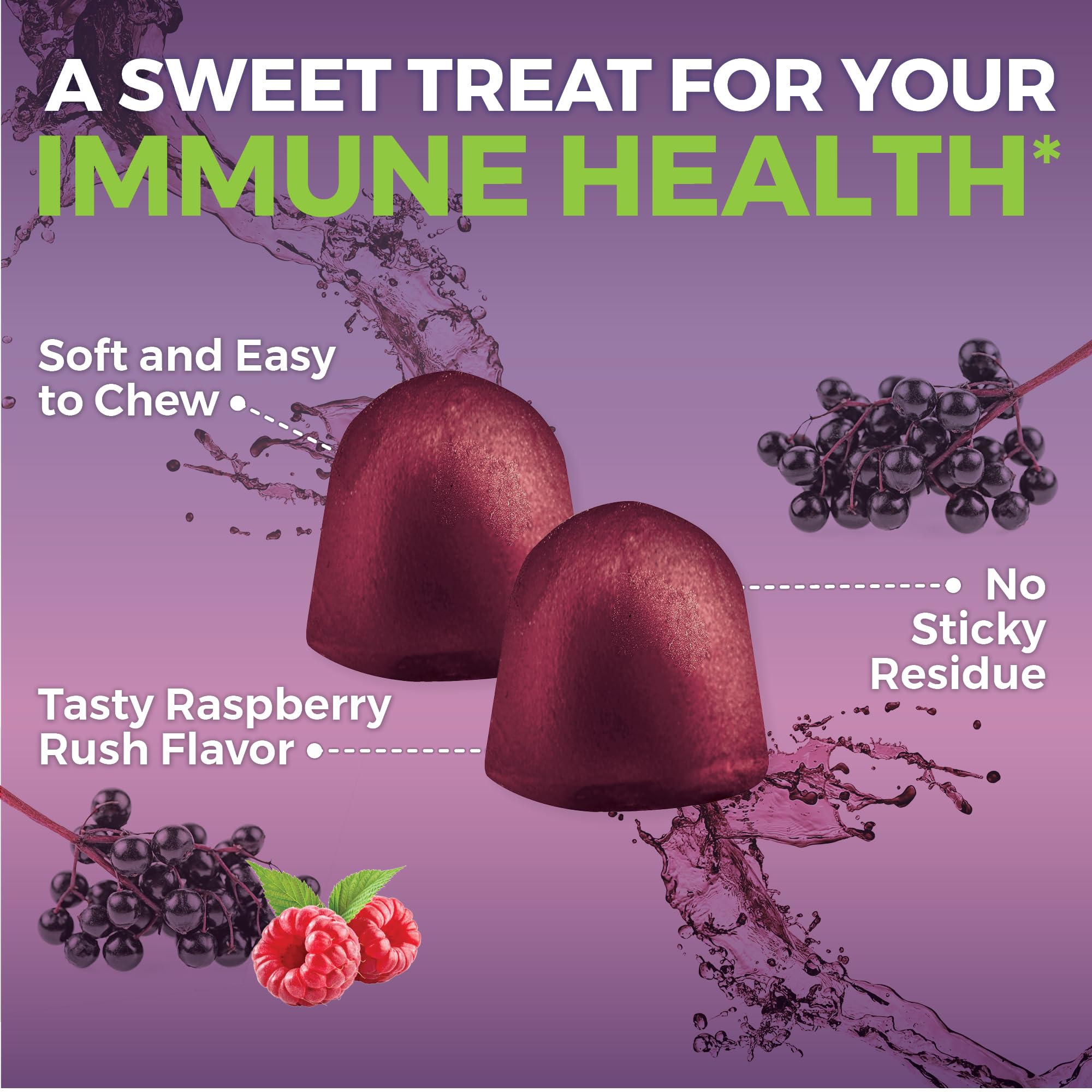 Viva Naturals Sambucus Elderberry Gummies for Adults with Vitamin C & Zinc — Amazon image 3