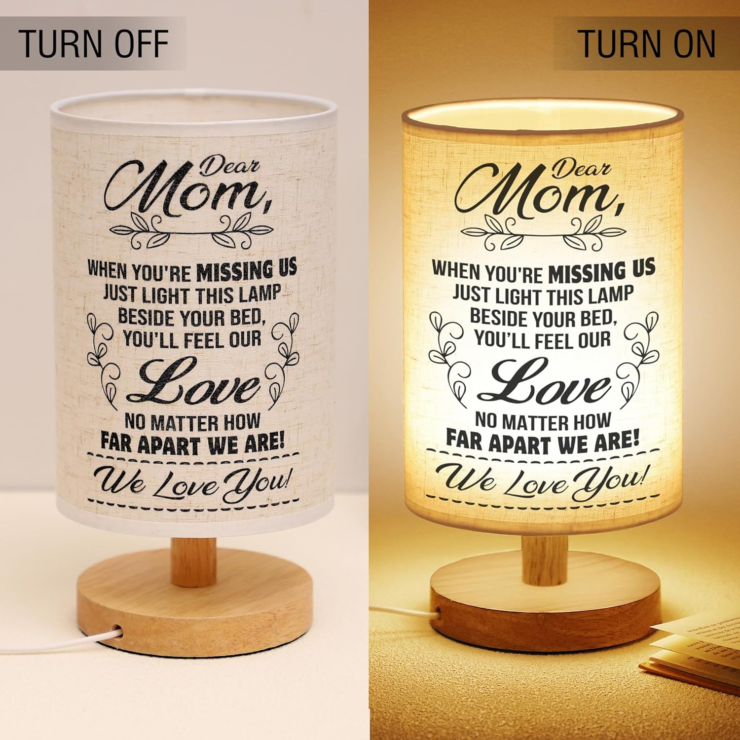 WSYEAR Valentines Day Birthday Gifts for Mom from Daughter Son-Table Lamp Mom Gifts from Daughters Night Light Anniversary Presents for Mother Women - Image 5