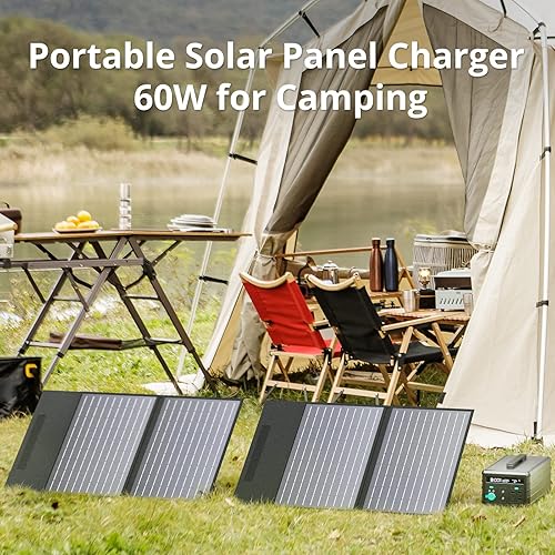 Miniatura 6 de Zendure 60W Panel solar plegable portátil 18V DC MC4 salida para generador portátil central eléctrica, impermeable IP65