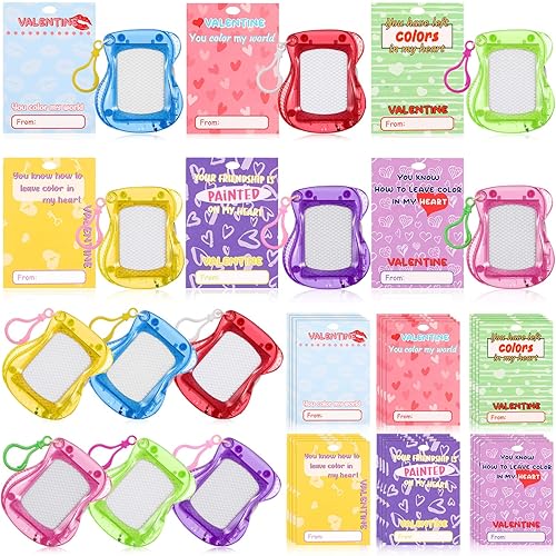 24 piezas de mini tablero magnético de dibujo con tarjetas para niños, mochila, llavero, clip, tablero de dibujo borrable y bloc de escritura para