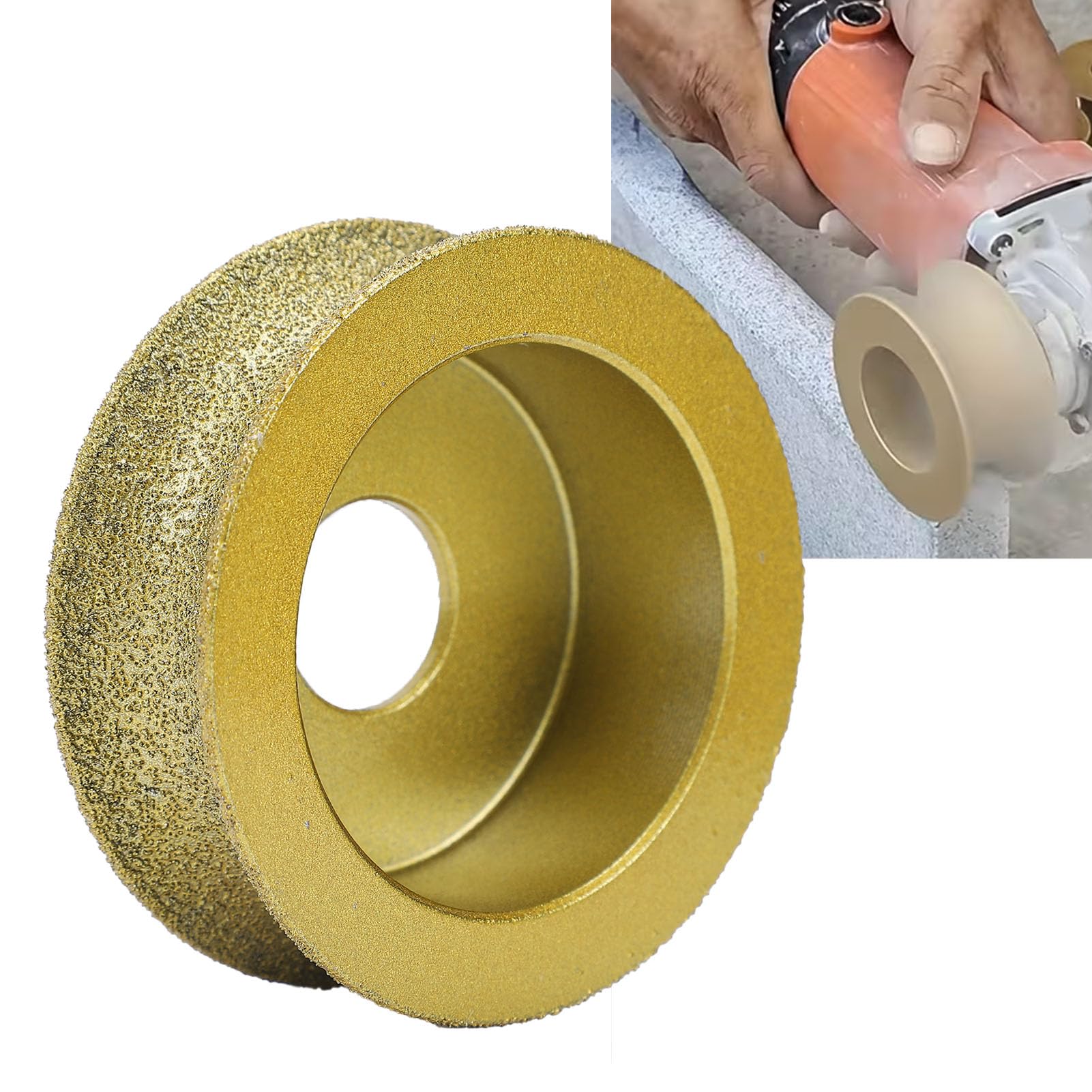 Smerigliatrice Angolare Manuale con Profilo, Mola Diamantata, Disco Lucidante Brasato, per Piastrelle in Marmo, 20 Mm, Aperto, 3 Pezzi