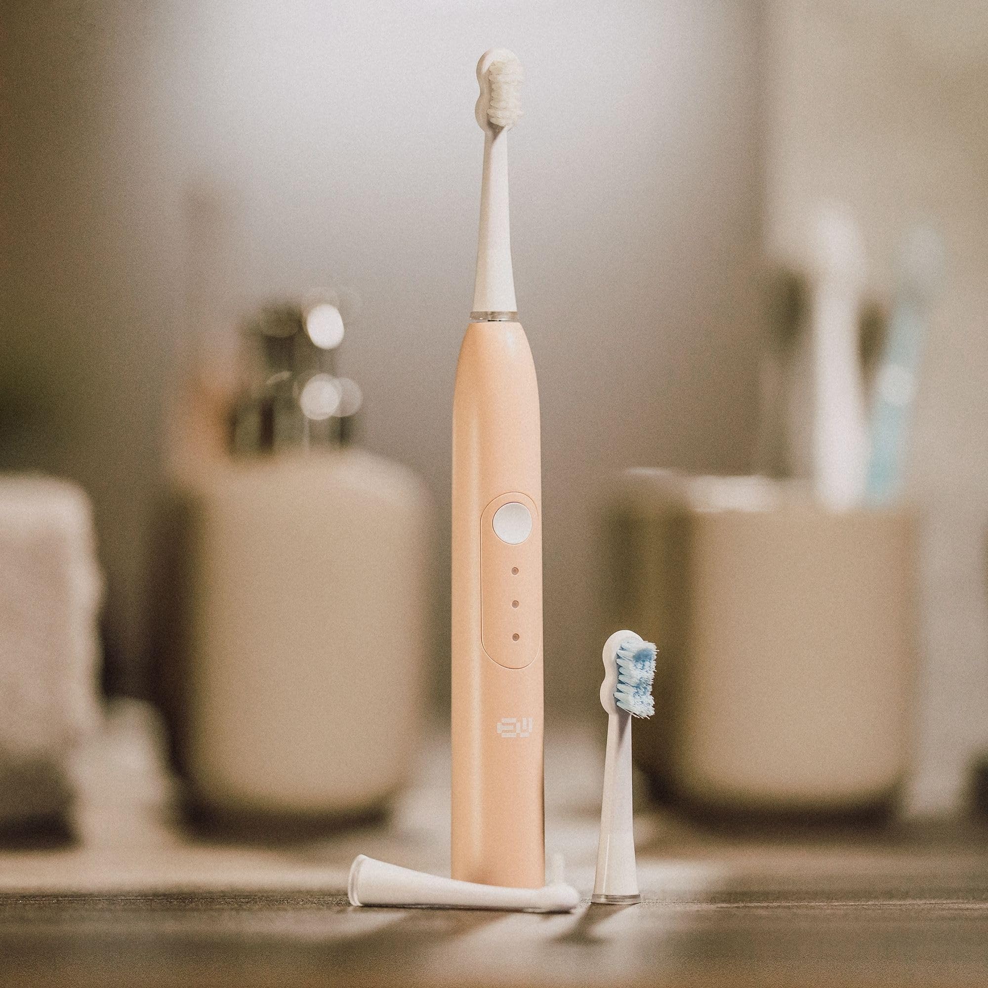 edel + white swiss EW‑SG9 Viva Sonic Toothbrush – Schweizer Hydrodynamische Schallzahnbürste mit 3 Professionellen Bürstenköpfen, USB Direktladung & Massage‑Modus – Kompakt & Leistungsstark (Rosa)