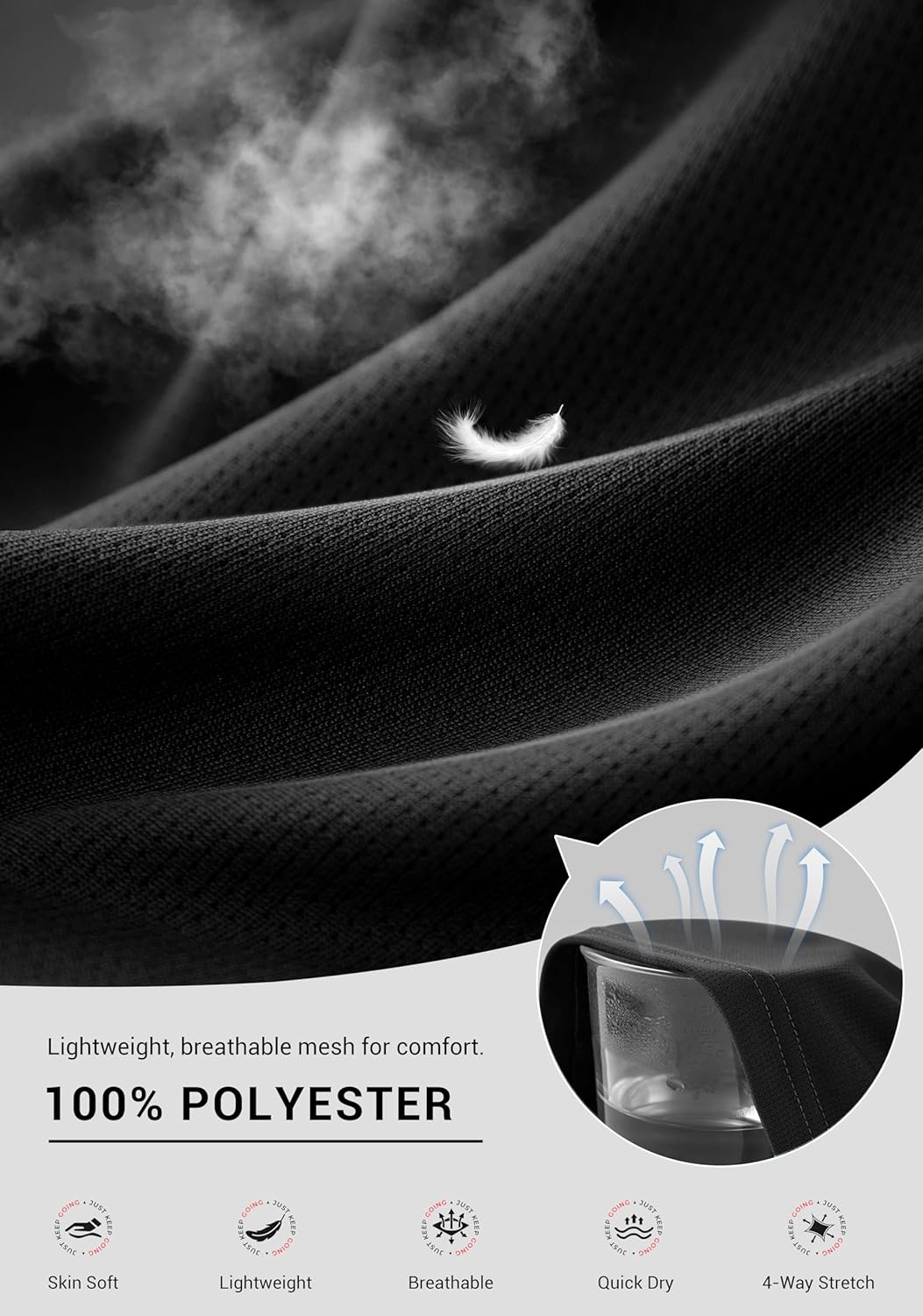 G Gradual Men's Athletic Sweatpants with Zipper Pockets Lightweight Quick Dry Mesh Workout Pants Open Bottom for Casual - Image 5