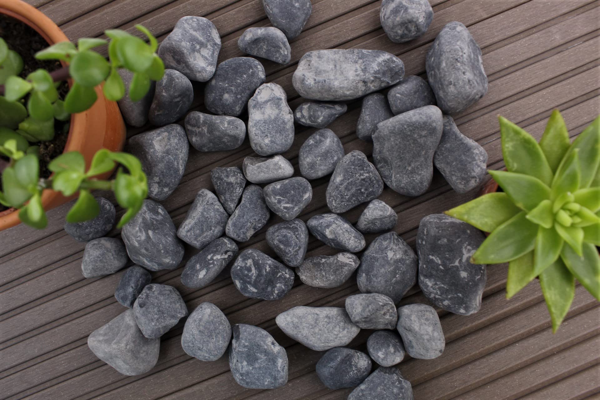 Jardín Mundo cerrojo Berger piedras decorativas Nero ebano 30 – 50 mm, Gris/Antracita, saco de 25 kg, virutas Ornamentales, VIRUTAS, Gavión, Drahtwaren Driller relleno