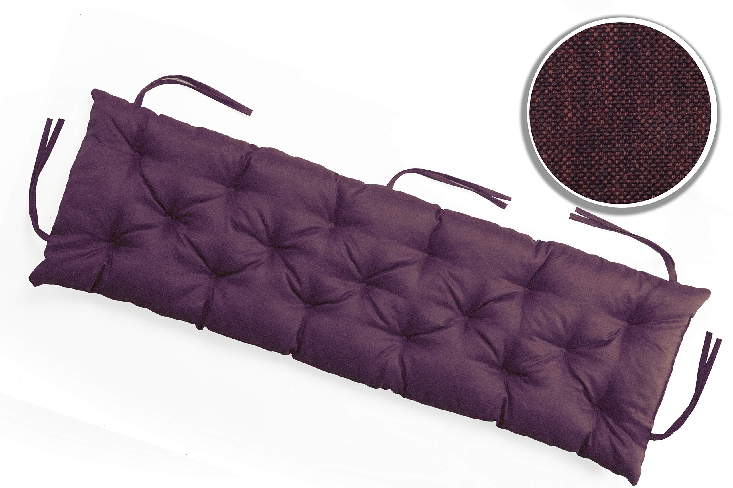sunnypillow Coussin pour Banc de Jardin 160 x 50 cm - Matelas Exterieur, Interieur - Coussins Assise Balancoire - Confortable Coussins de Meubles pour Terrasse, Balcon, Banquette - Violet