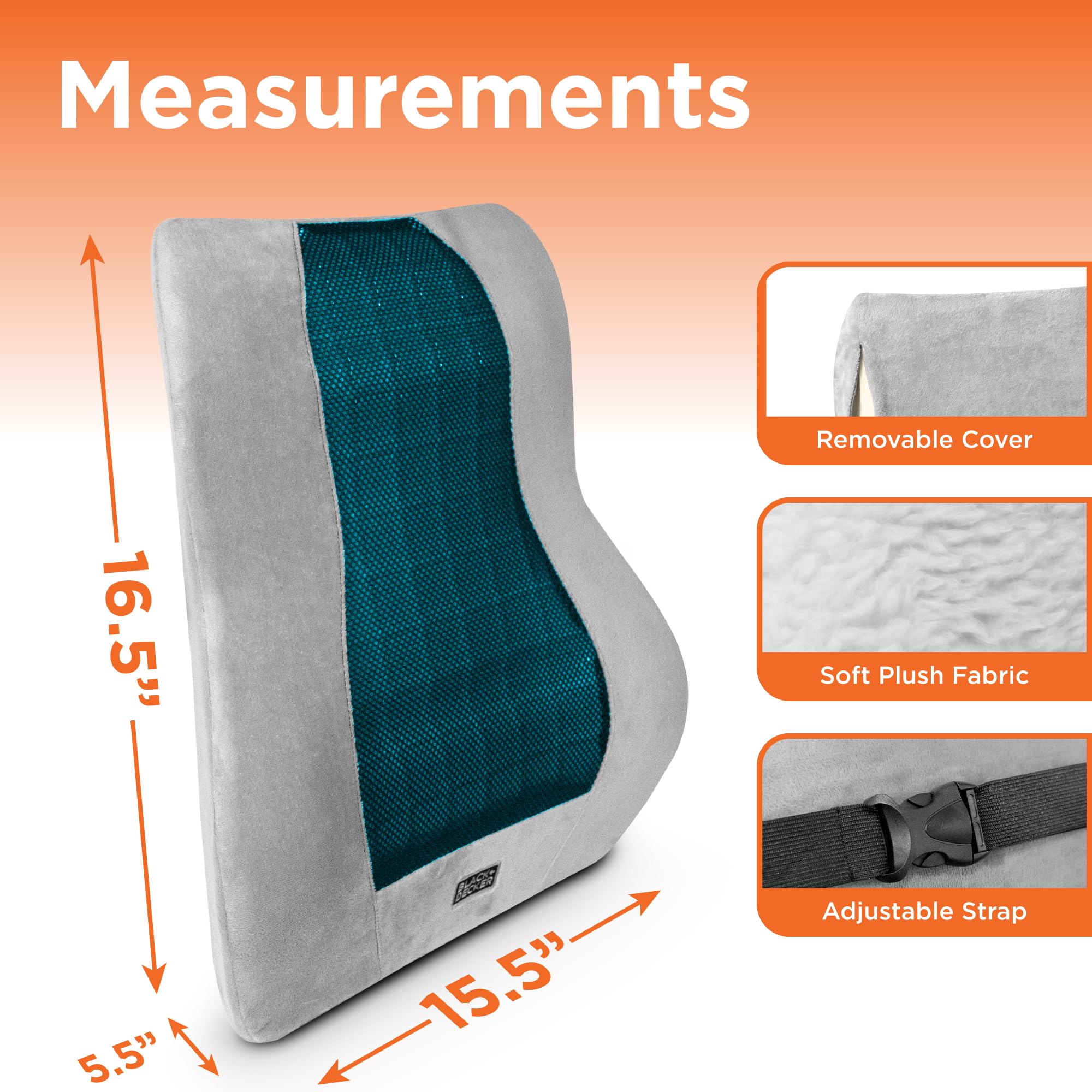 Amazon.com: BLACK+DECKER Memory Foam Lumbar Support Pillow with