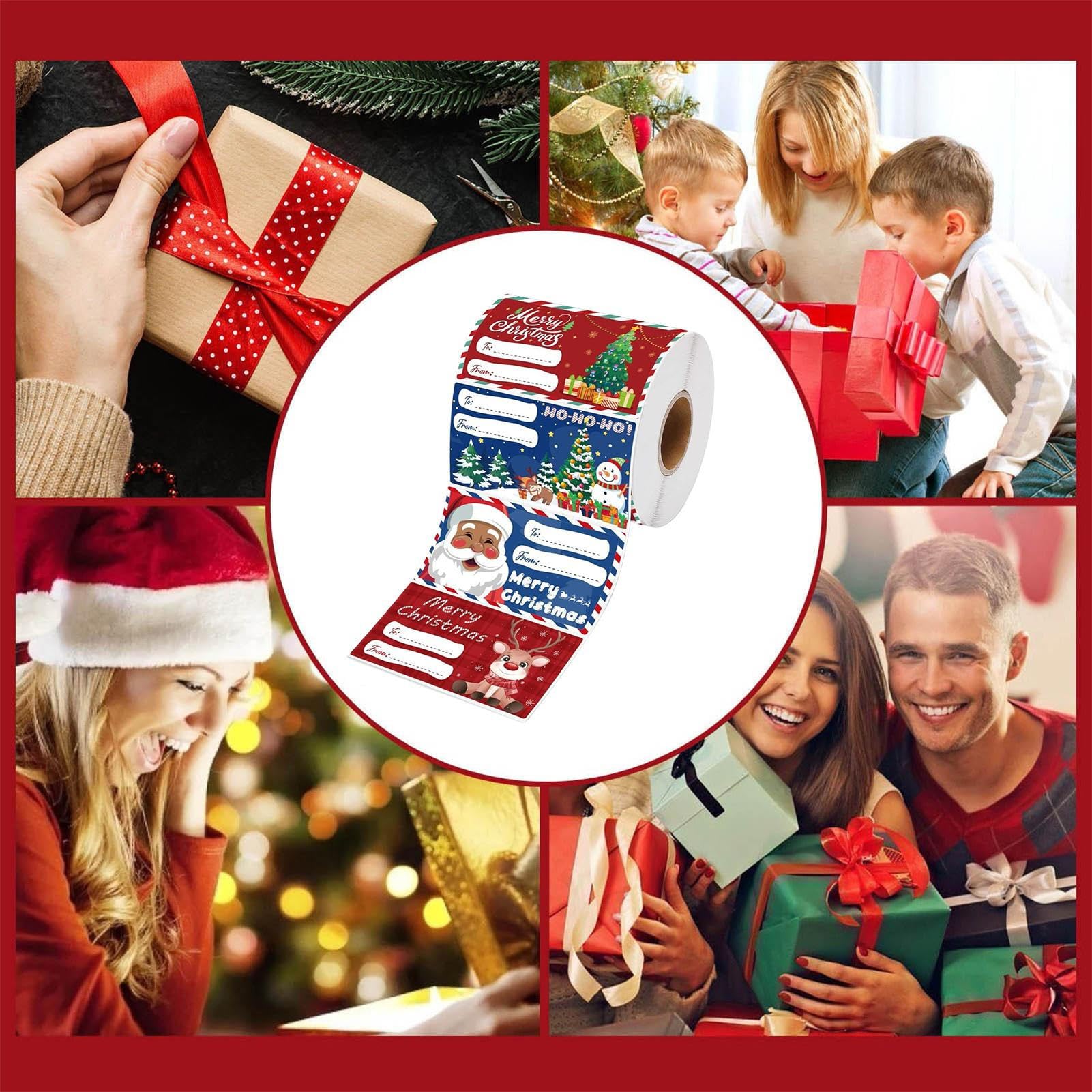 Etichette Adesive Per Natale Decorazioni Natalizie Fai Da Te | Rotolo Di Etichette Adesive Per Buste Di Natale Per Bambini Adulti Amanti Del Fai Da Te Festa Famiglia Classe Ufficio Regali