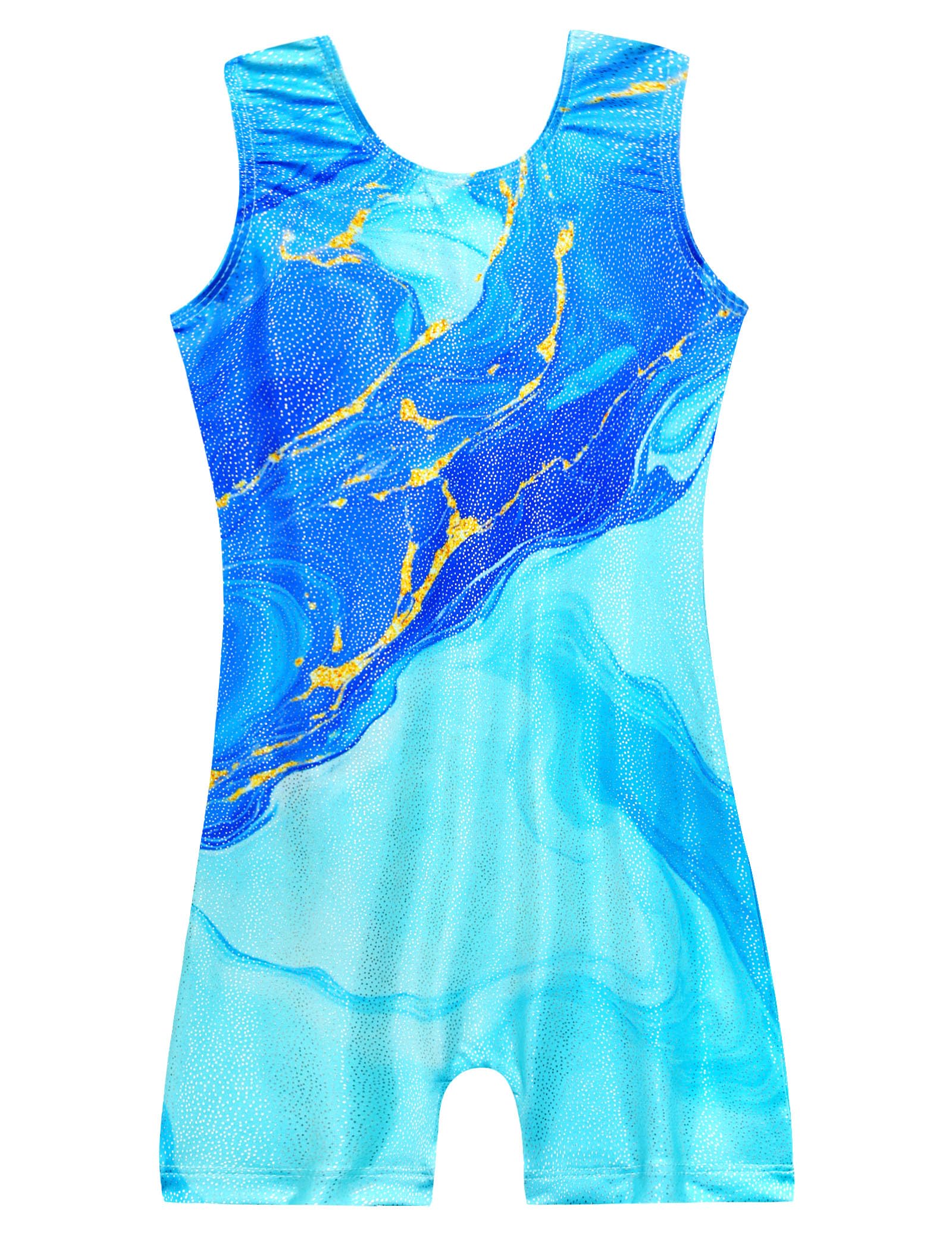 Domusgo Gymnastics Leotards for Girls Sparkly One Piece Biketard Size 1-10Y