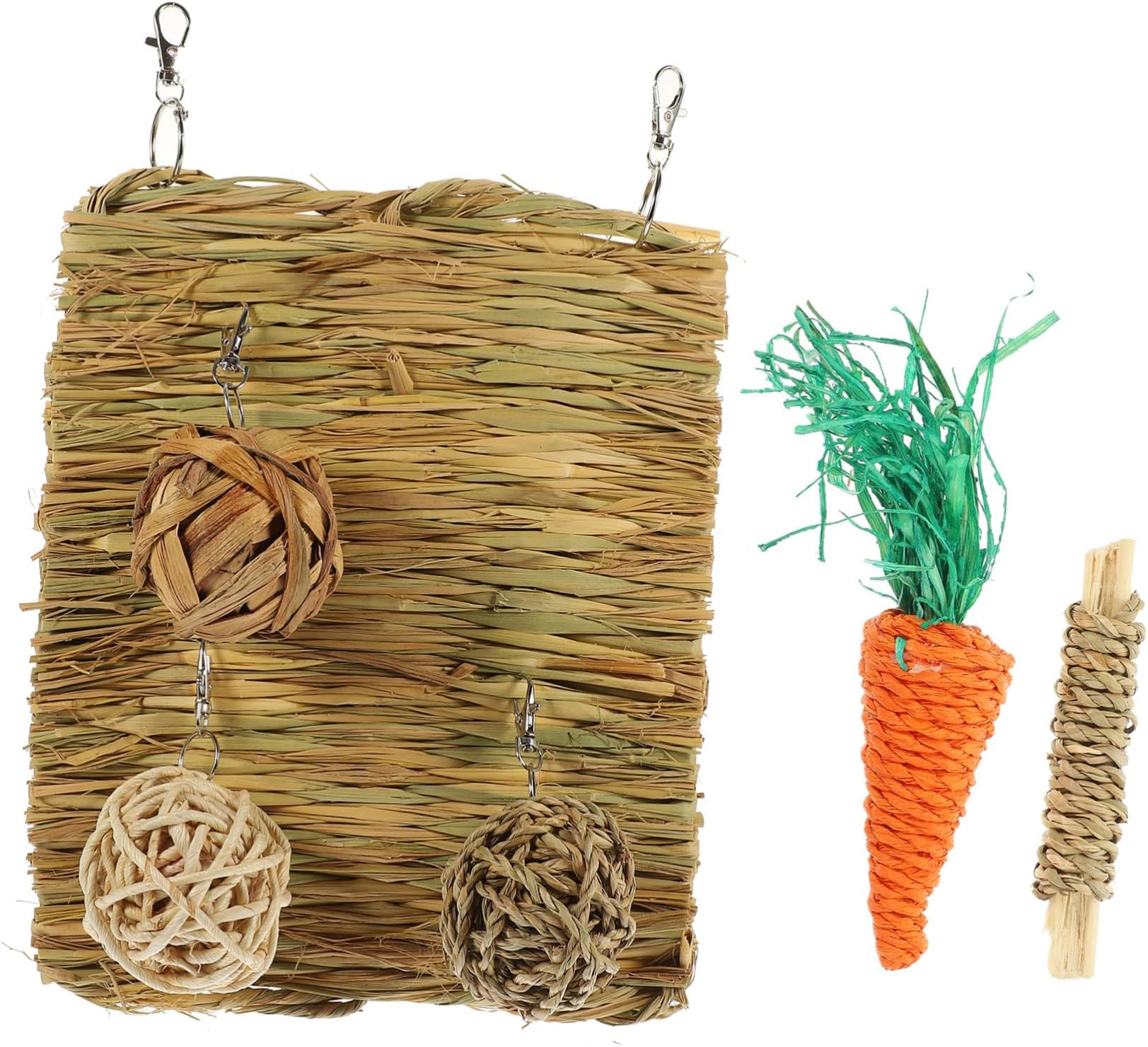 Rabbit Straw Mat Natural Grass Woven Bedding for Small Cages Indoor Rabbit Cages Accessories
