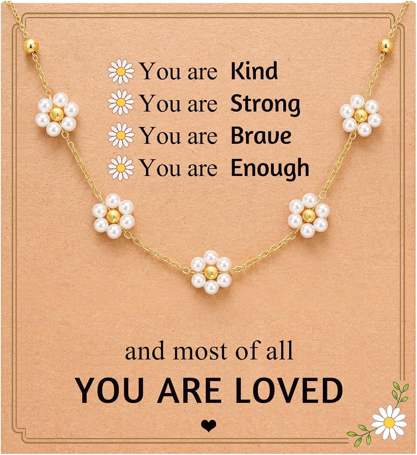 Eryuor Brighten Her Day, Daisy Necklace Cute Gifts for Tween Teen Girls