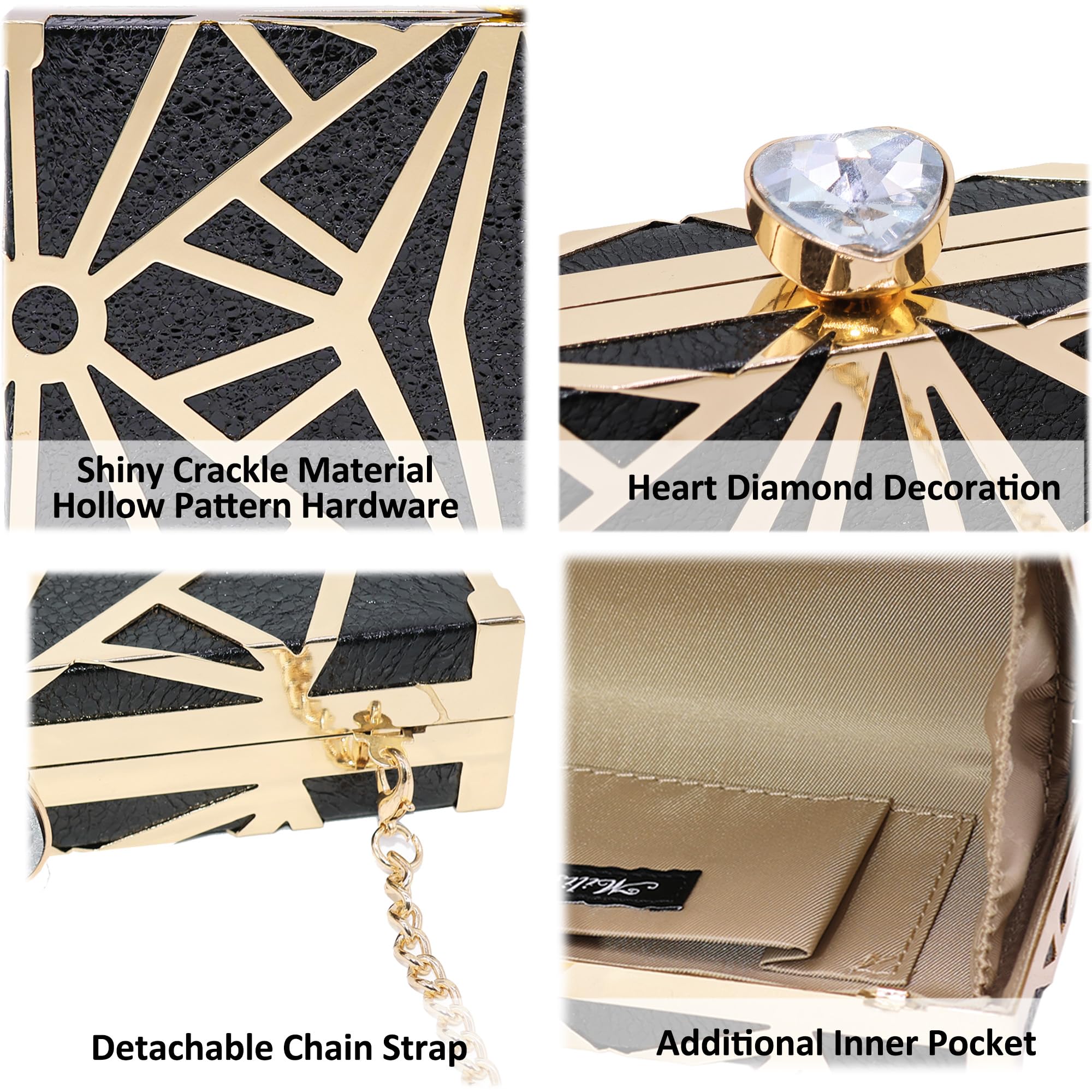 Milisente Gold Clutch Purses For Women Metallic Bridal Evening Clutch Bags Evening Formal Handbags