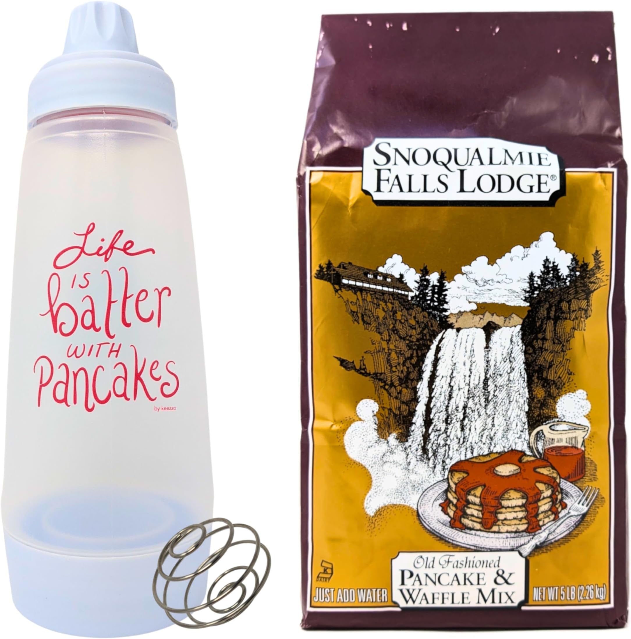 Pancake Mix Waffle Mix and Batter Dispenser Bundle 5 lb