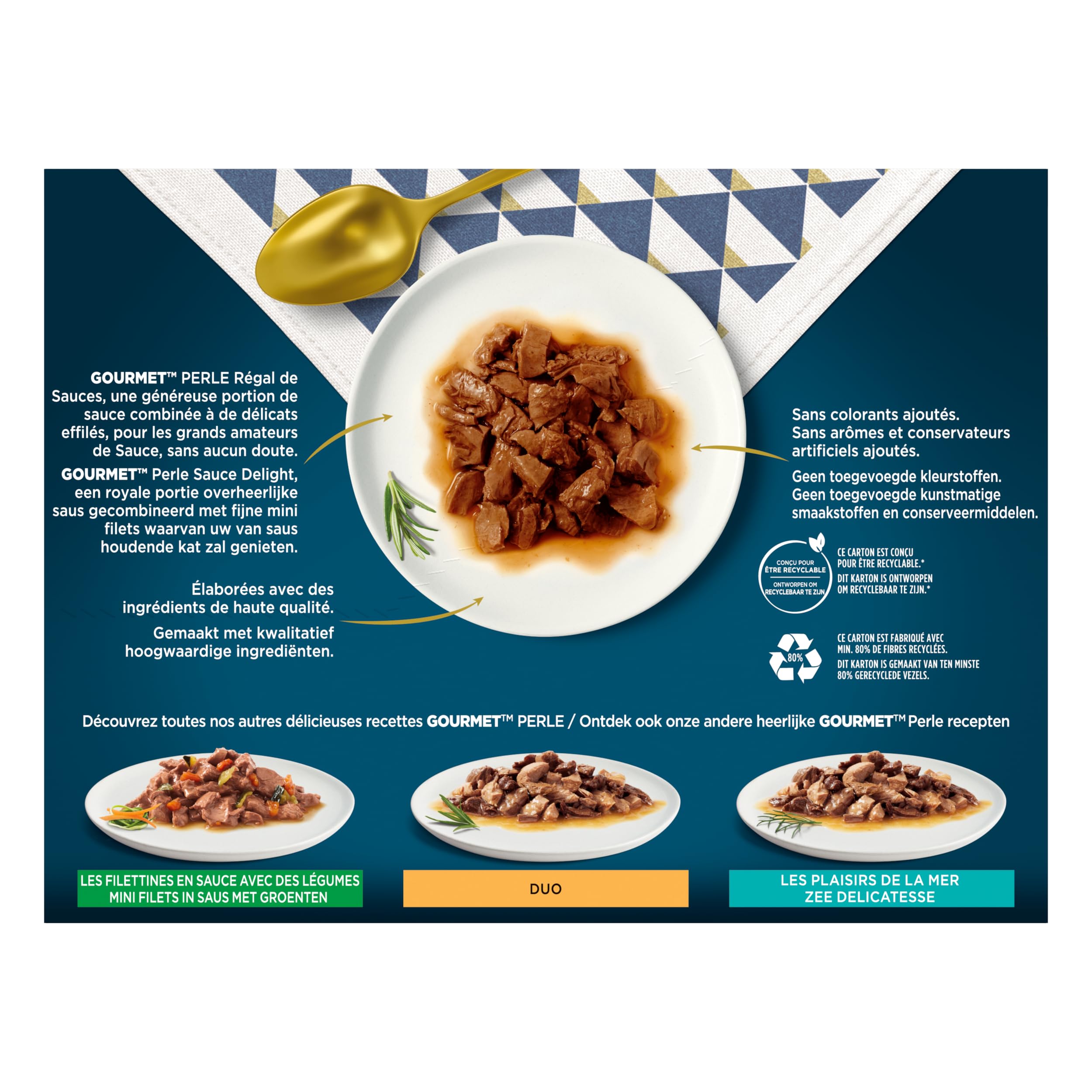 GOURMET PERŁA | REGAL SOS | Kot dla dorosłych | Wołowina, Kurczak, Tuńczyk, Łosoś | 12 x 85 g| Świeża saszetka
