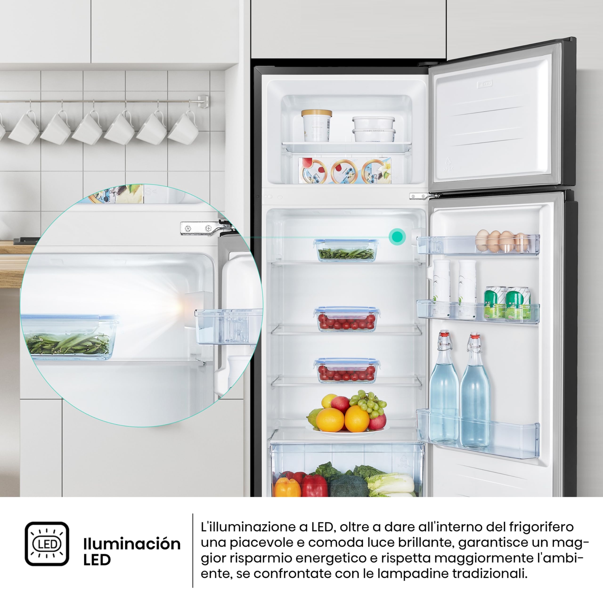 Hisense MTM55205BE Frigorifero Doppia Porta a Libera Installazione Modello 2022, 206 L, Nero, 143.4 x‎ 54.2 x 55 cm
