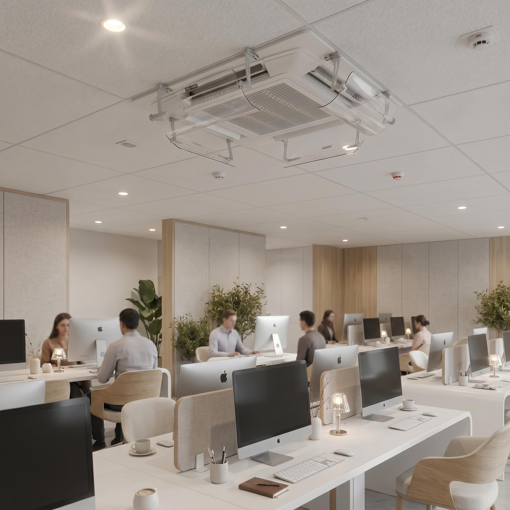 Deflettore di ventilazione per condizionatore d'aria a soffitto | confezione da 2 alette trasparenti fino a 60 cm (unità non inclusa)