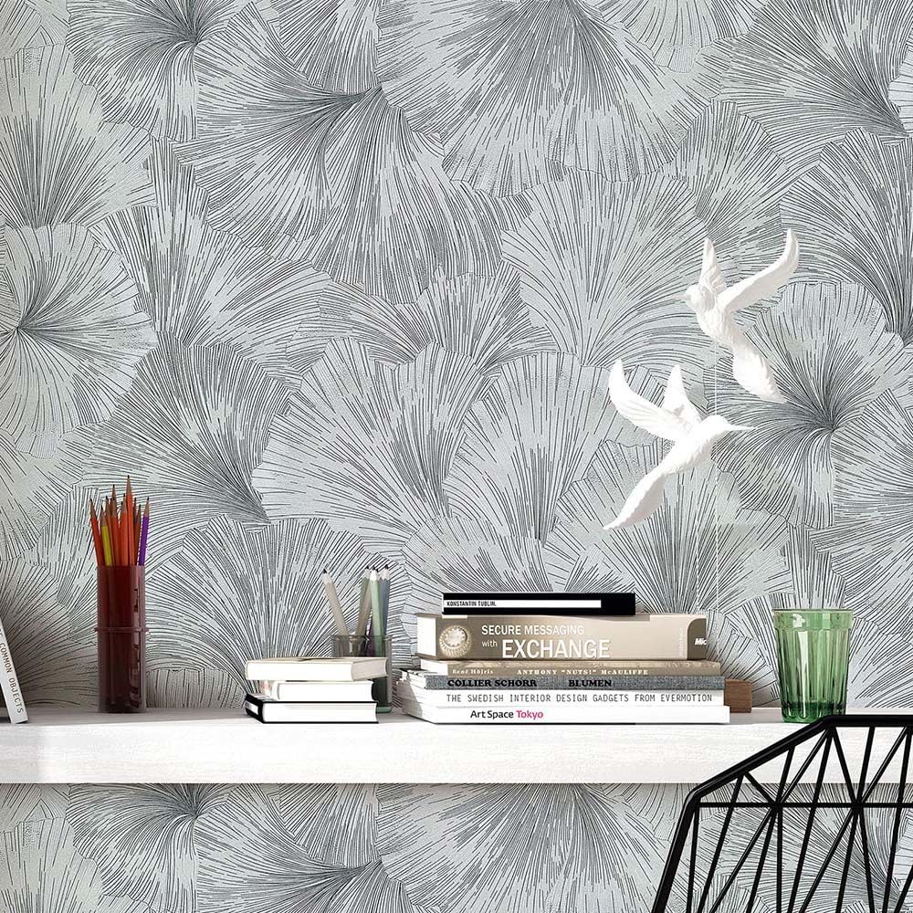 K&L Wall Art abstrakte Gingko Tapete Guido Maria Kretschmer Fashion  Vliestapete silber Blumentapete : Amazon.de: Baumarkt
