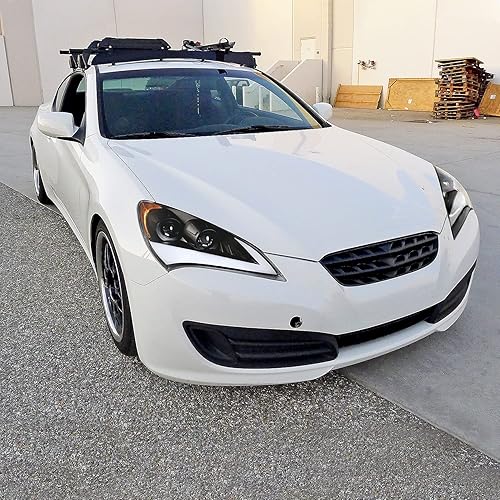 Miniatura 2 de SPEC-D TUNING Barra de luz LED, carcasa negra, proyector de lente transparente, faros delanteros con señal secuencial compatible con Hyundai Genesis