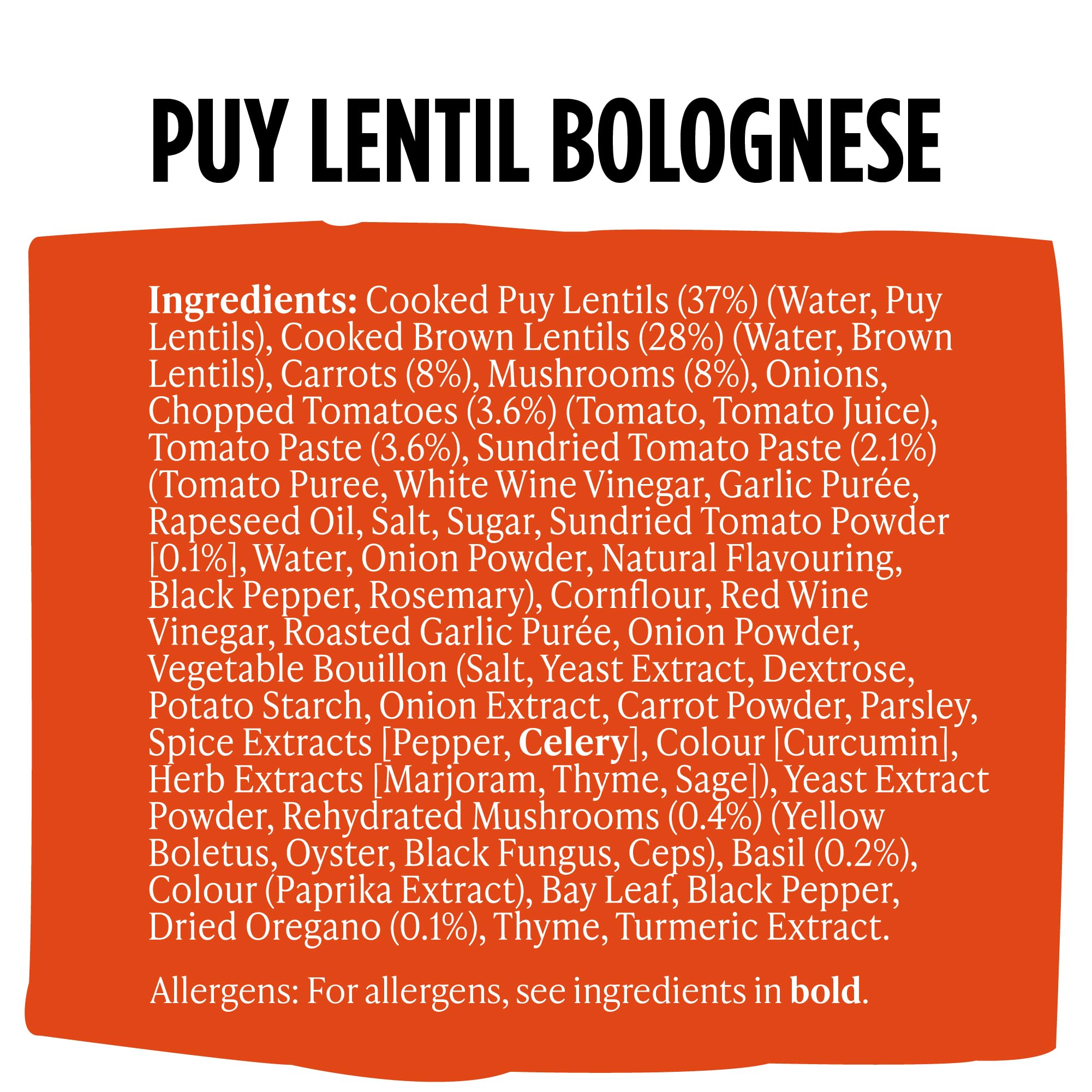Merchant Gourmet Ready-to-eat Puy Lentil Bolognese Pack of 6 x 280g Pouches High in Protein High in Fibre Vegan. Cooked with Puy & Brown Lentils Mixed Mushrooms Sundried Tomato Paste Ready-Meal Option — view 3