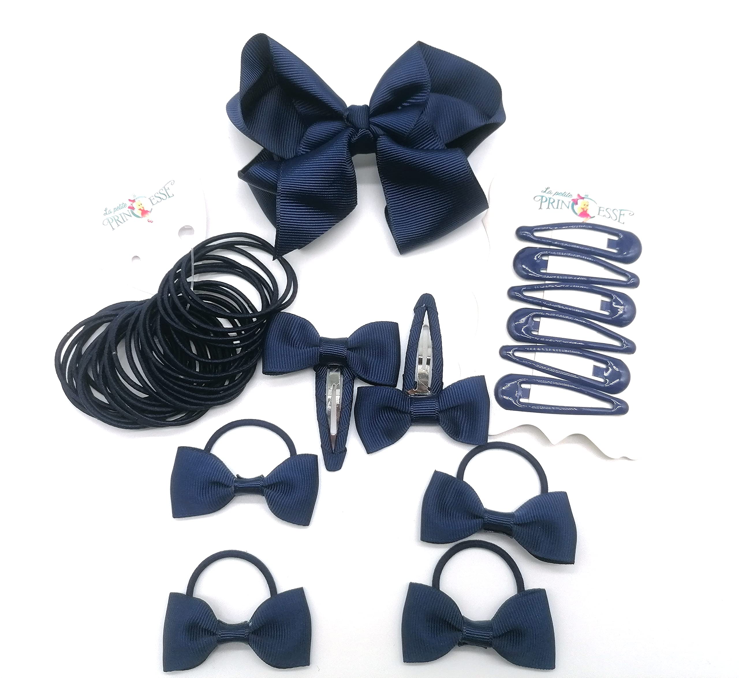 1 pezzo Scrunchie per capelli con laccio in pizzo a righe, Scrunchie per capelli blu navy, Fermaglio per coda di cavallo in stile preppy come accessorio per capelli per ragazze | SHEIN ALIA