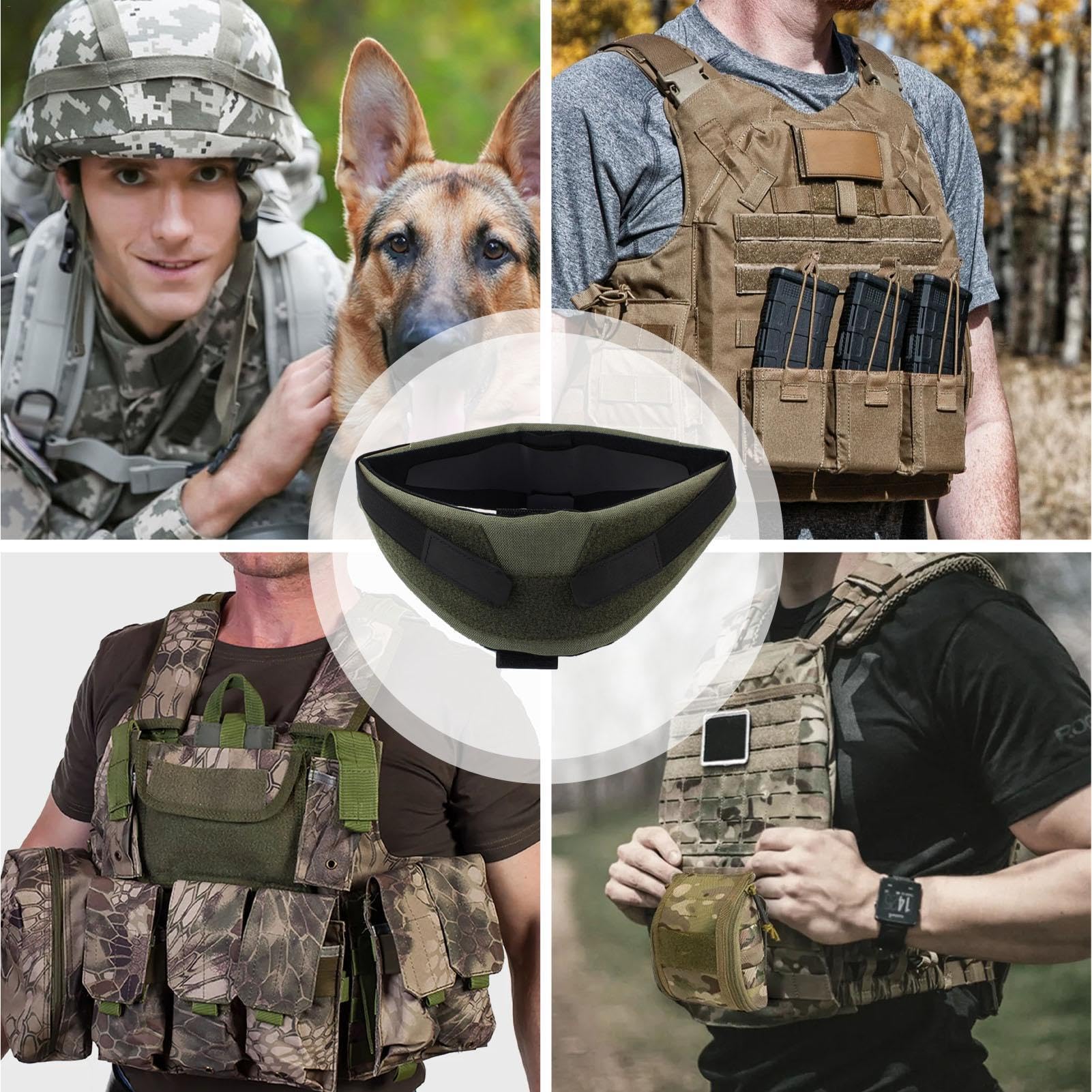 Collier De Protection Universel Noir - Pour Gilet Tactique, Airsoft, Chasse