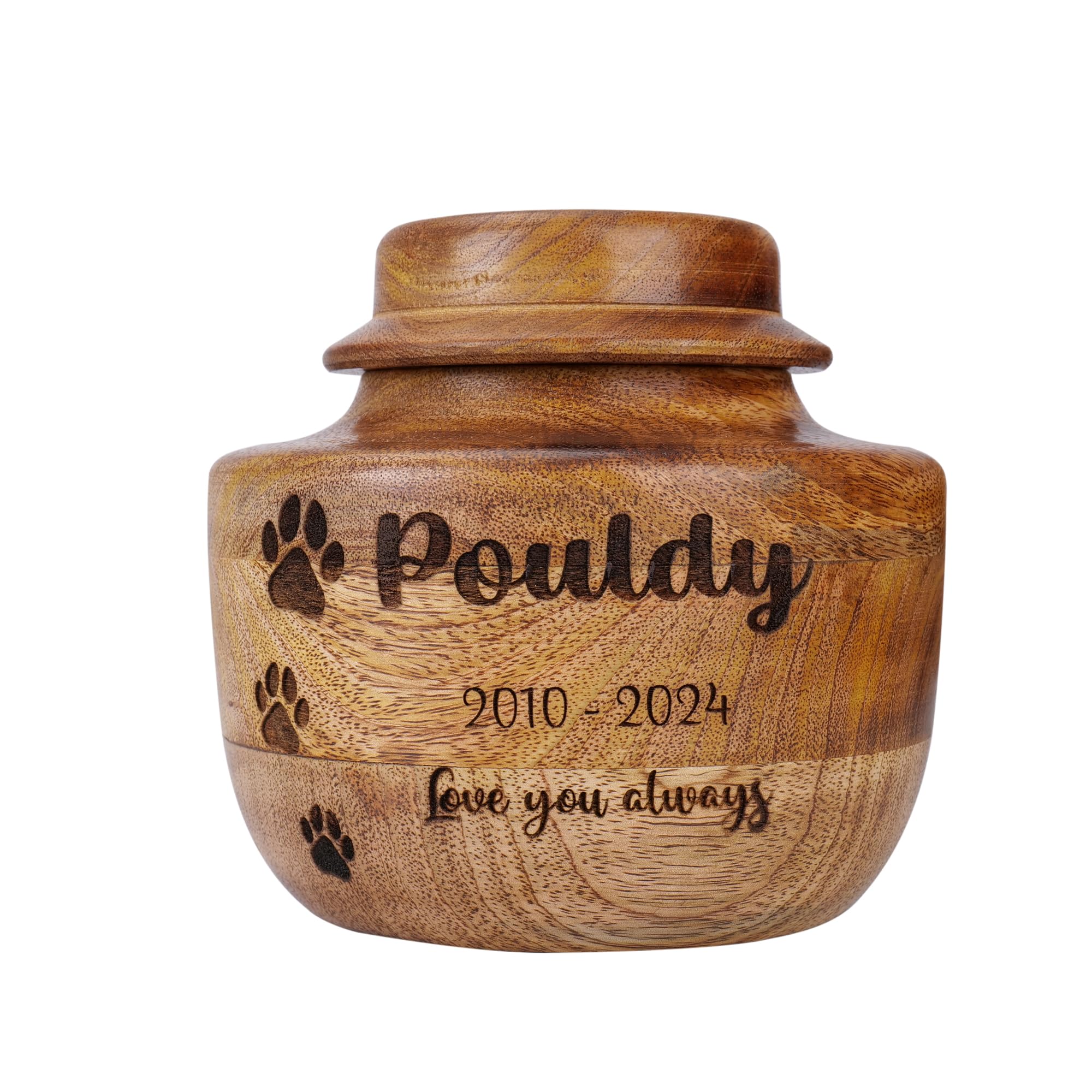 Personalized Pet Memorial Urn for Dog or Cat Ashes – Custom Engraved Photo Wooden Cremation Box – Pet Loss Keepsake & Remembrance Gift for Pets, Pet Keepsake Urns for Dogs, Wooden Box for Pet Ashes