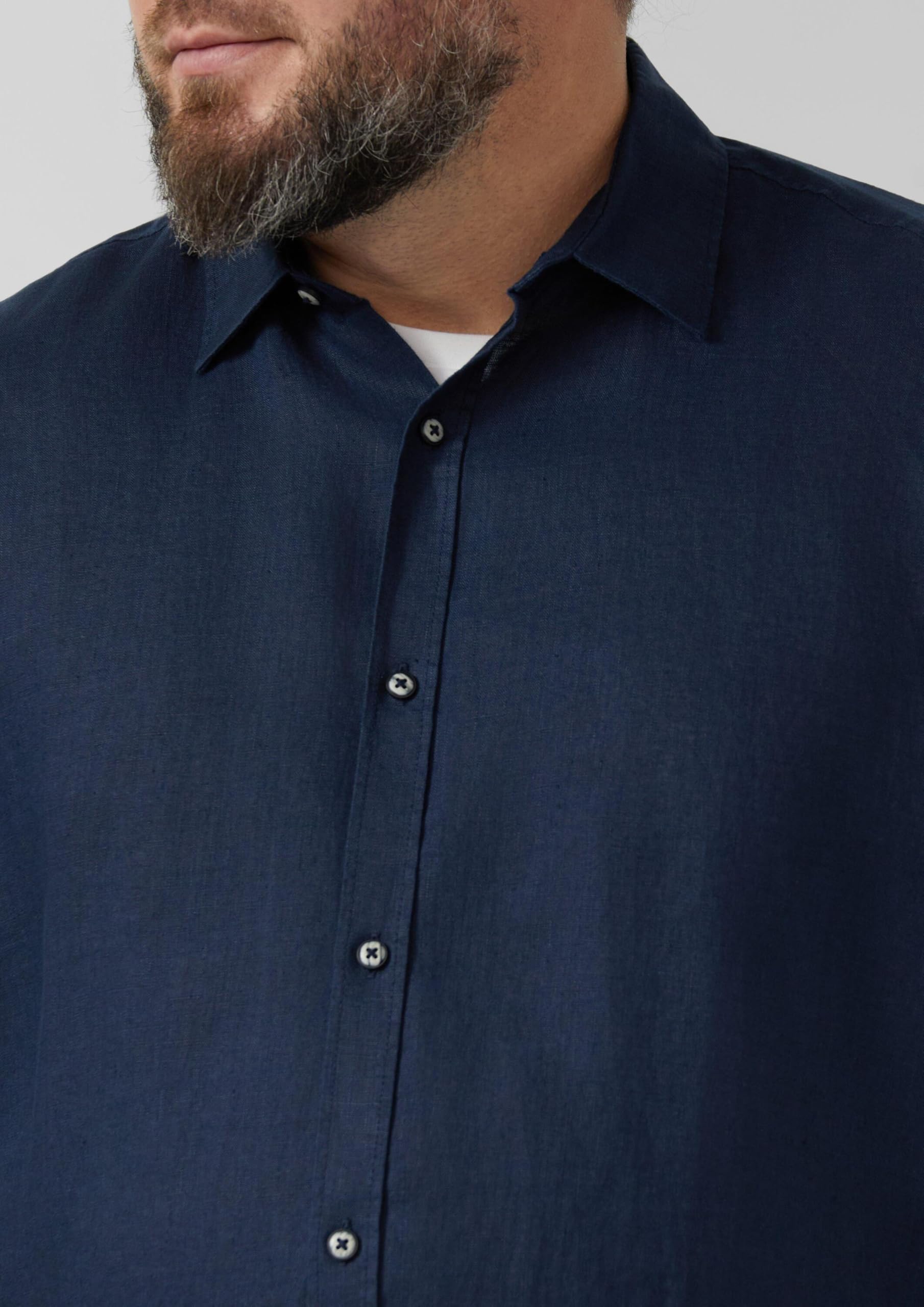 s.Oliver Herren 2180514 Leinenhemd Kurzarm, Regular Fit