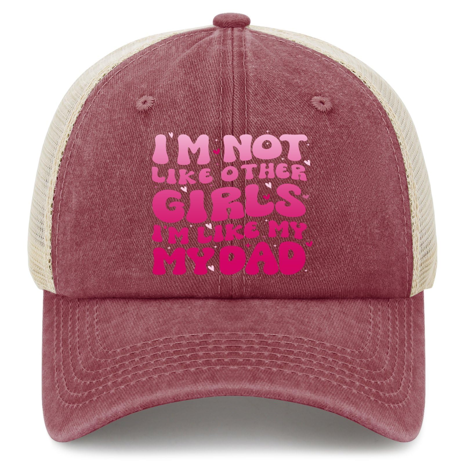I'm Not Like Other Girls I'm Like My Dads hat Cycling Cap for Men Deep Rose