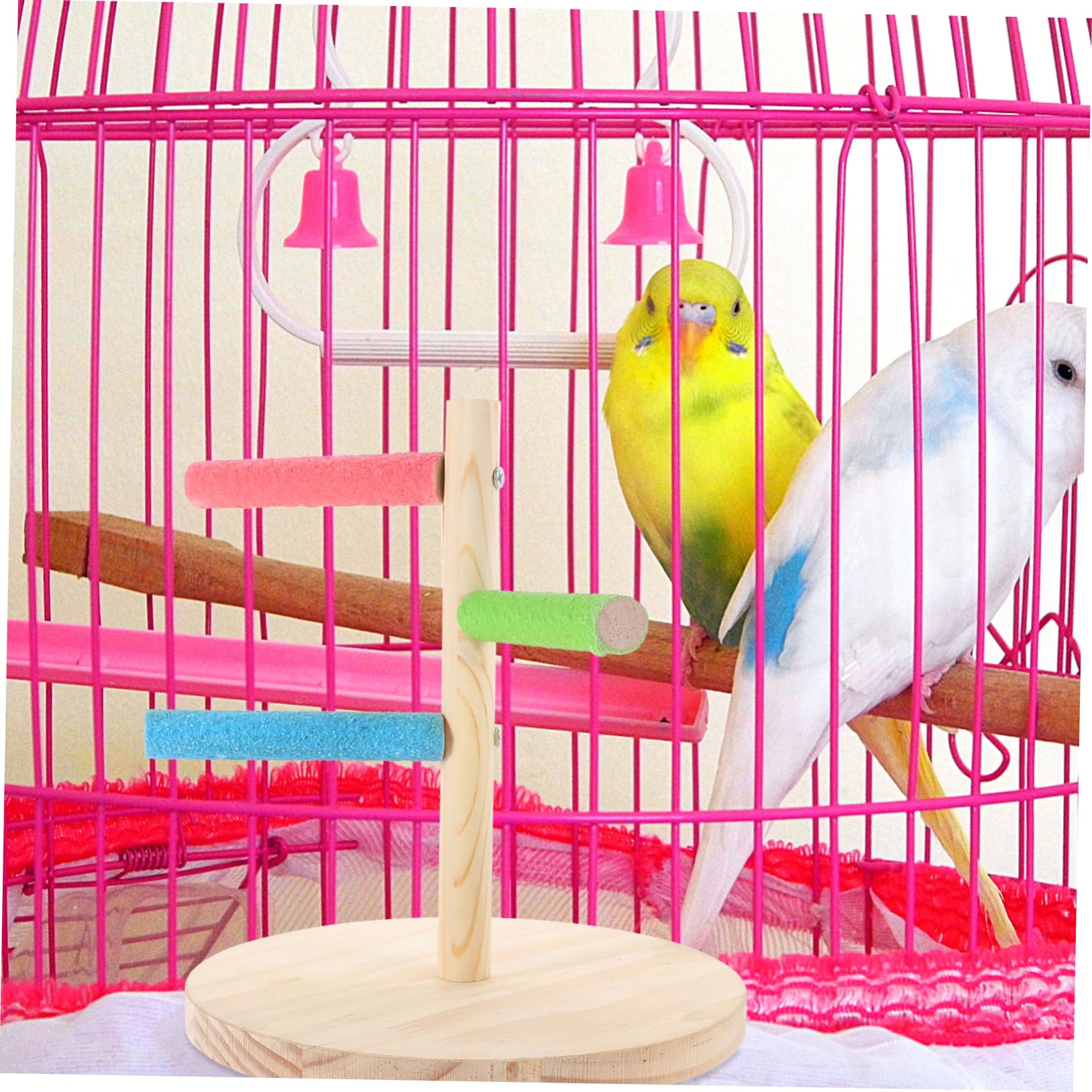 BESPORTBLE Tabletop Parrot Stand Stable Base Bird Perch for Training Portable Desktop Use for Birds Suitable for Desks Cages Windowsills