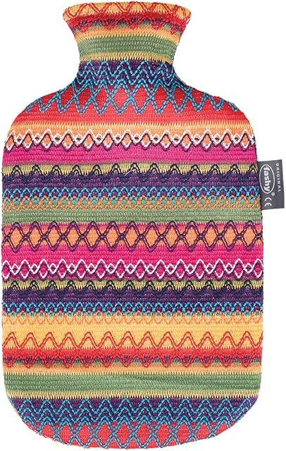Fashy Hot Water Bottle with Cover Peru-Design Pink/ Brown 2 L