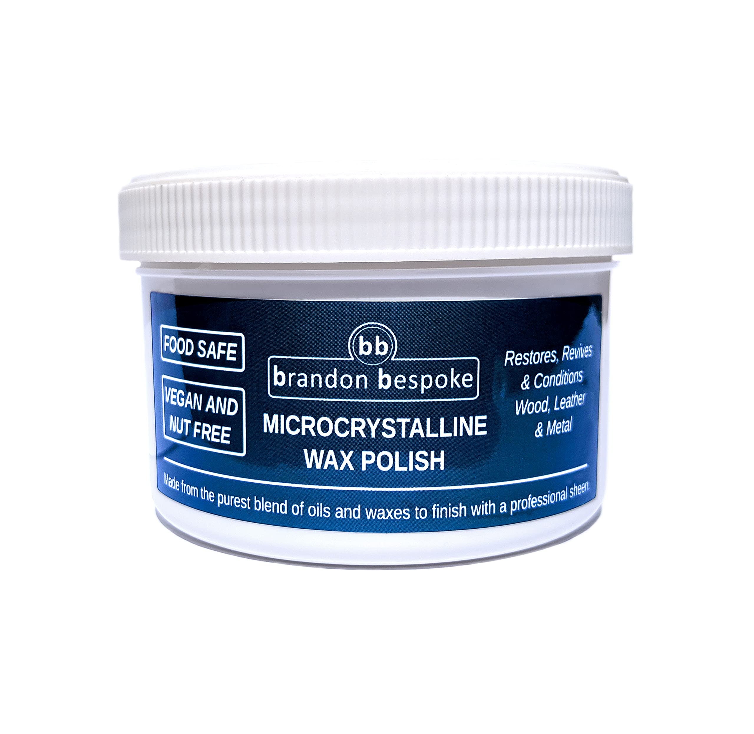 Microcrystalline Wax Polish (Food Safe) - Wood Wax - 350ml - Wood Treatment - Brandon Bespoke - for All Woods (350ml)