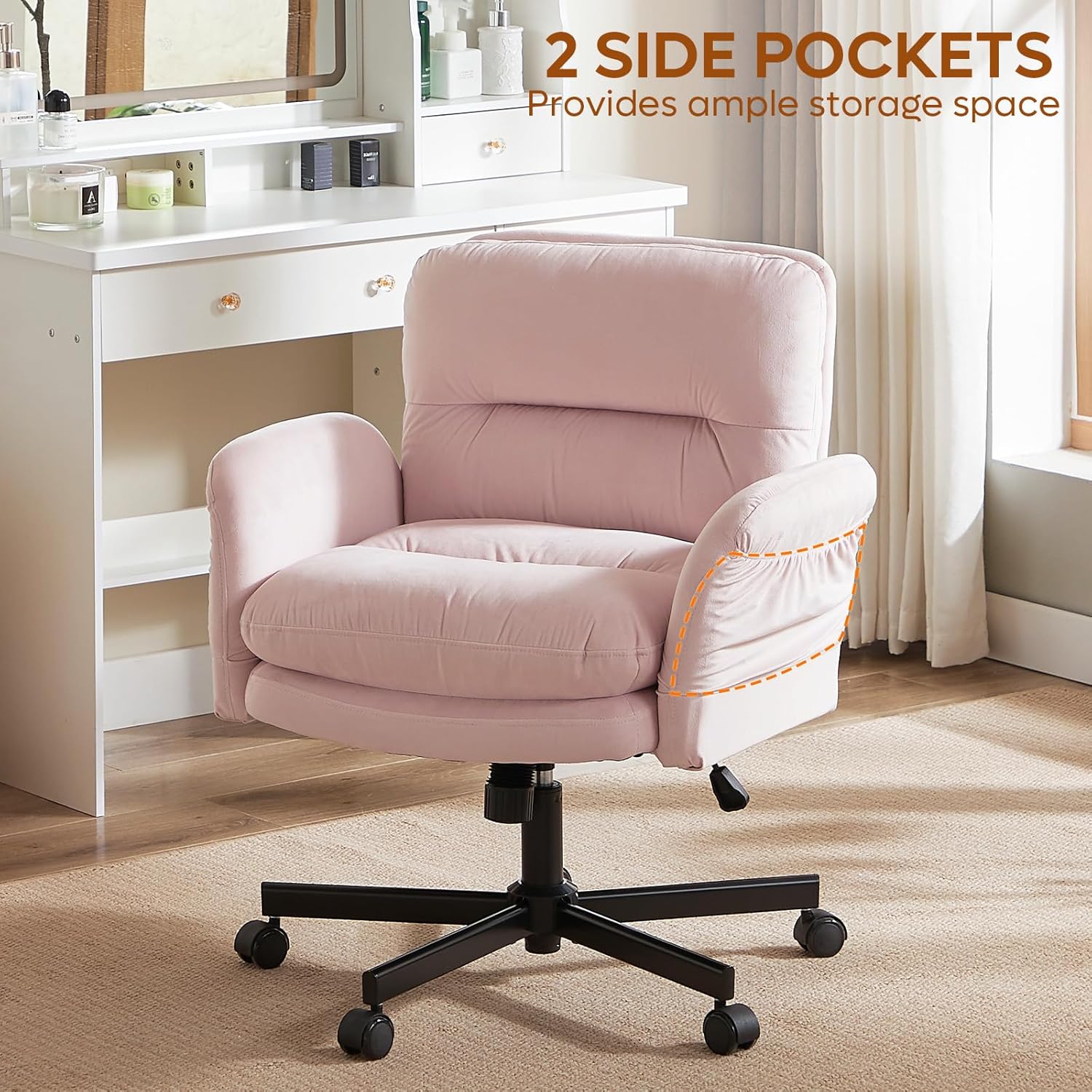 Bestier Criss Cross Chair showing side storage pockets