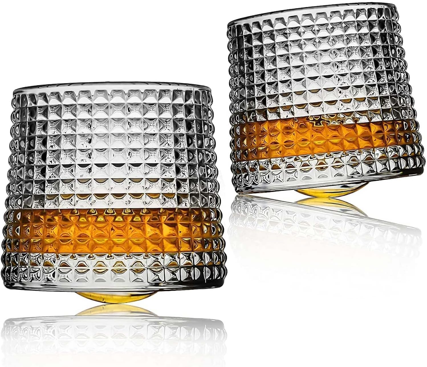 DAWNTREES Rocking Whiskey Glasses Set of 2,Wobble Personalised Whisky Tumbler, Gift for Men,Husband and Dady