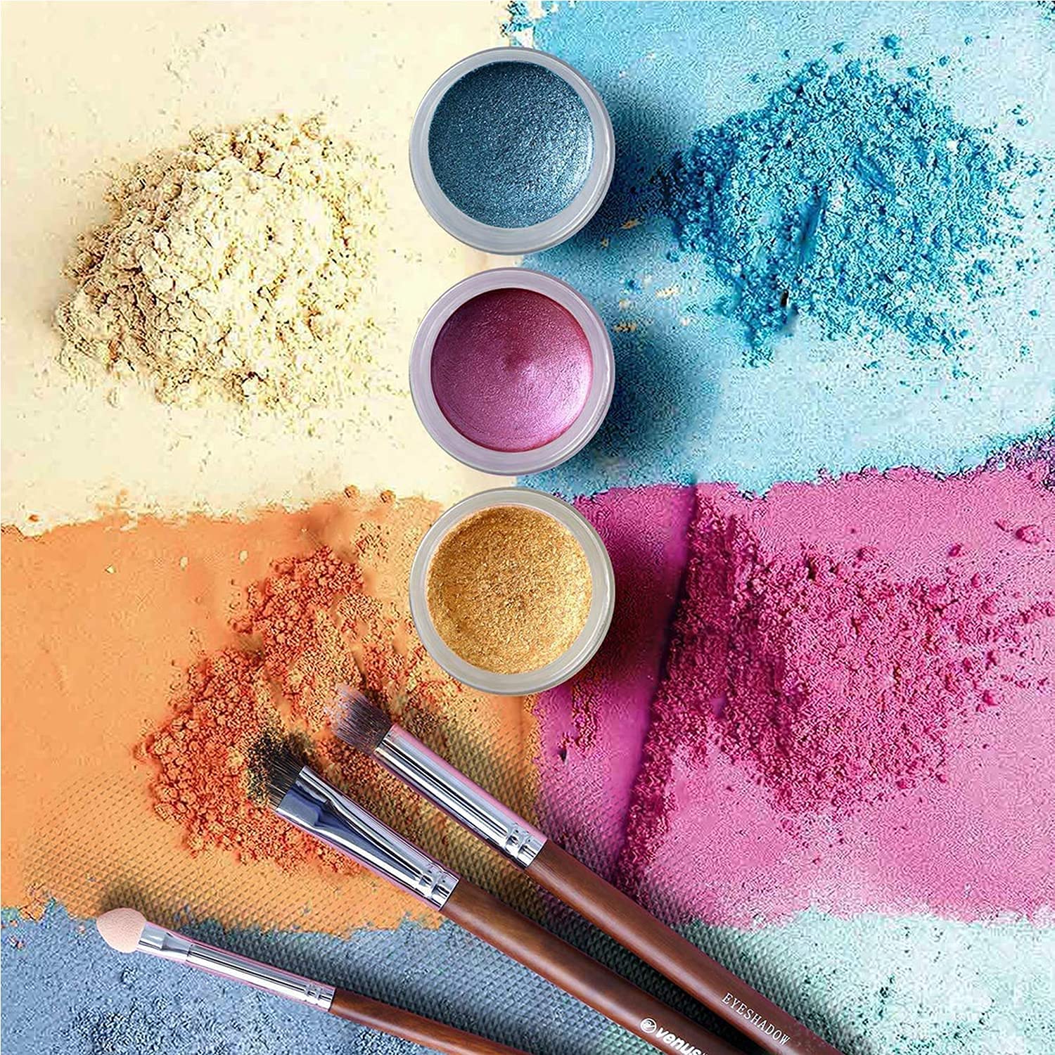 4 Ounce Plastic Cosmetic Jars Wide Mouth Refillable Containers with Golden Lids for Powders, Lotion, Ointments, Make Up, Body Butter, 12 Pcs : Beauty & Personal Care