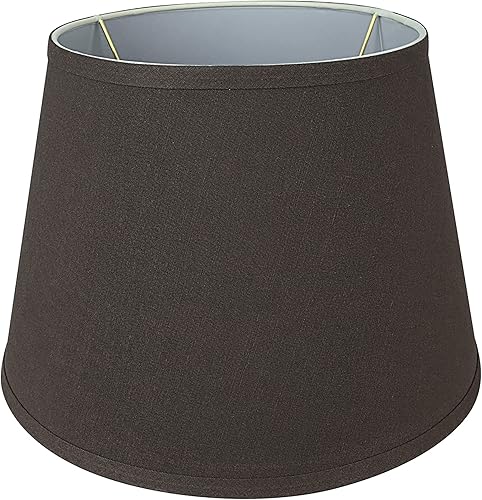 Miniatura 2 de Aspen Creative 58952 Empire Uno - Pantalla para lámpara, marrón oscuro, parte superior de 9 pulgadas x 13 pulgadas inferior x 9 pulgadas de altura