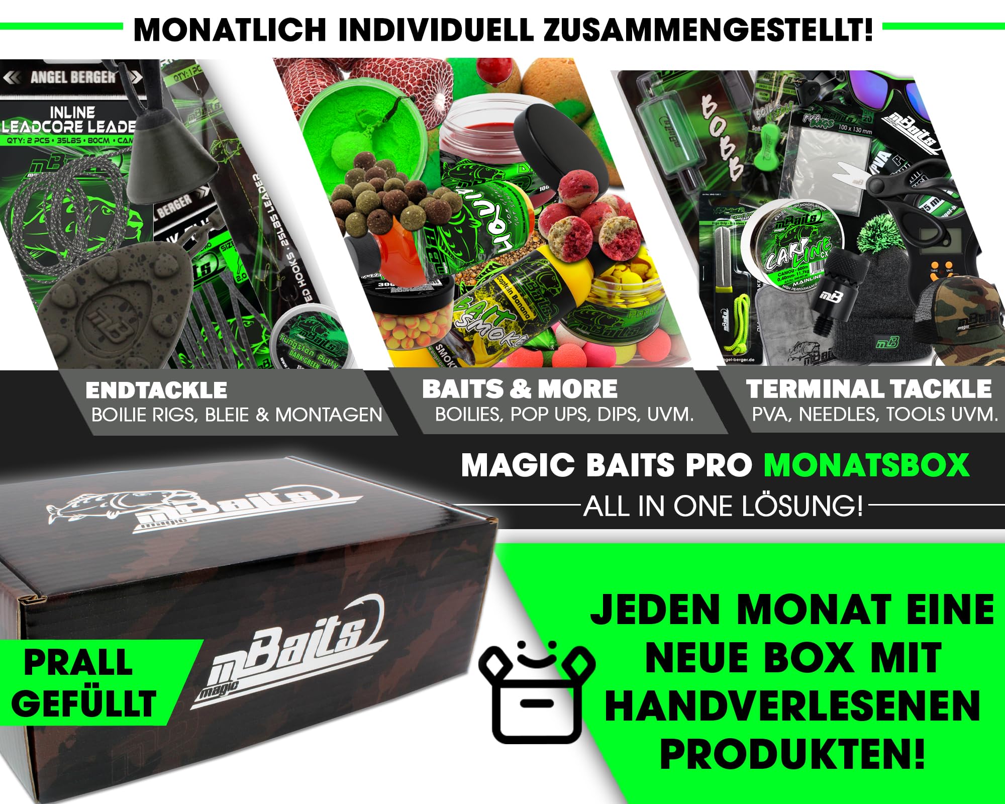 Magic Baits Pro MONATSBOX Karpfenbox Angelbox Promo Box Geschenk Angeln Angelzubehör (Juni)