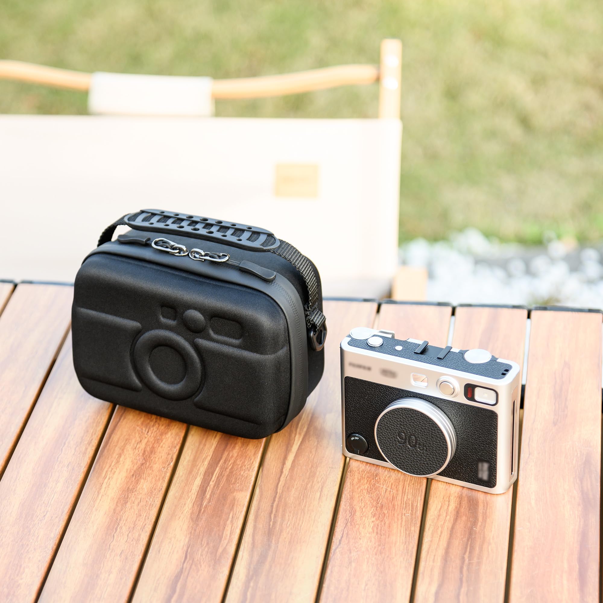 JJC Estuche Rígido para Cámara Viaje para Fuji. Insta. Mini EVO LiPlay X100VI X100V Lei. SOFORT 2 Koda. Mini Shot 2 Retro para Can. V10 G7XII G1XIII para Pana. Lumix L10 S9+S-R26 Lens D100G, Negro