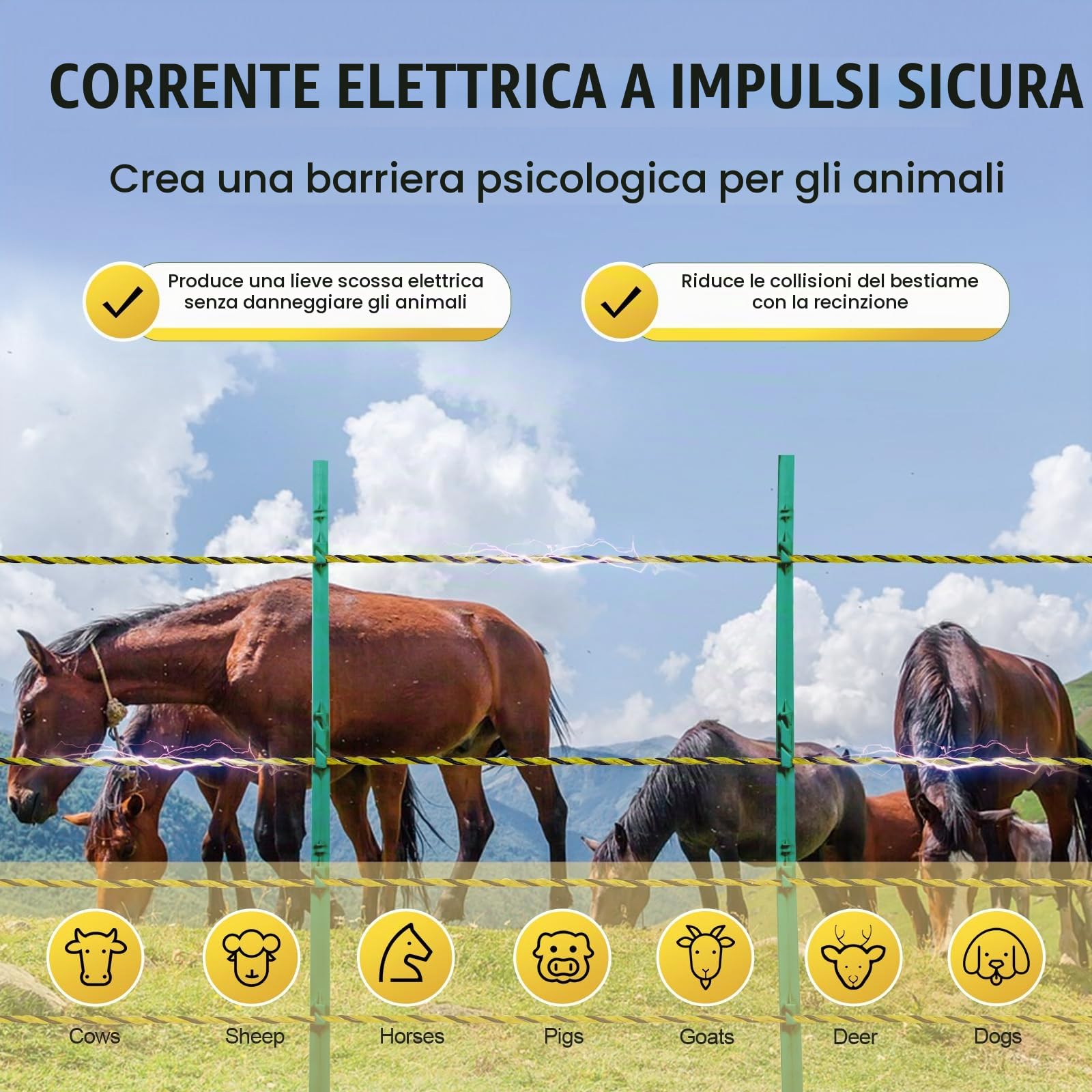 VEVOR Filo per Recinzione Elettrica, Filo Polietilene Portabile 1026 m, Lega Alluminio Diametro 3,17 mm 6 Fili in Acciaio Inox per Maggiore Conduttività e Resistenza Ruggine, per Cavalli, Bestiame