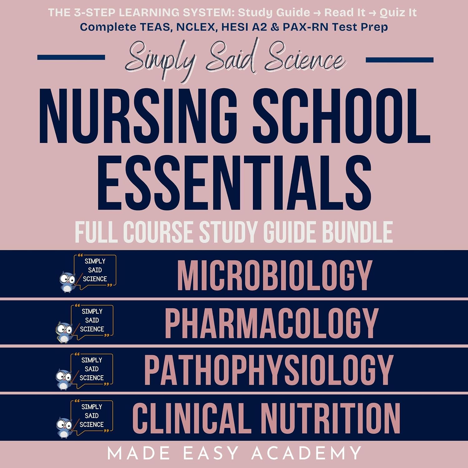 Nursing School Essentials Full Course Study Guide: Pathophysiology, Microbiology, Pharmacology & Clinical Nutrition (Simply Said Science Series from Made Easy Academy)    
	                
	            

                 
                        Audible Audiobook 
                  
                        – Unabridged