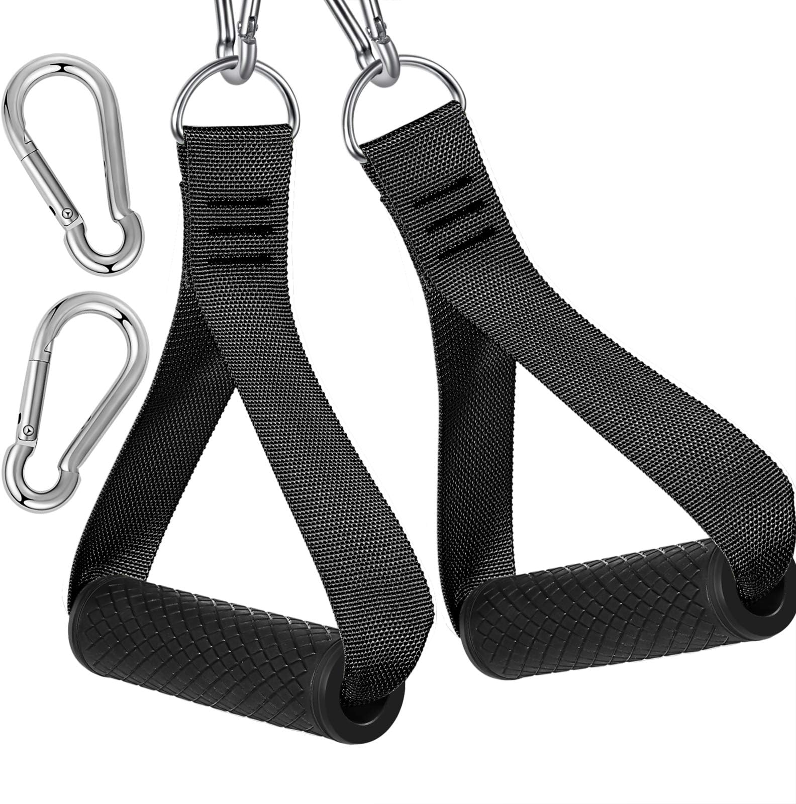 AKAKD Resistance Bands Exercise Handles - Heavy Duty Fitness Handle,Heavy Duty Comfortable Cable Handle Compatible with High Bearing Capacity Pulley Handles,2 Carabiners,Pull Down Home Gym(Set of 2)
