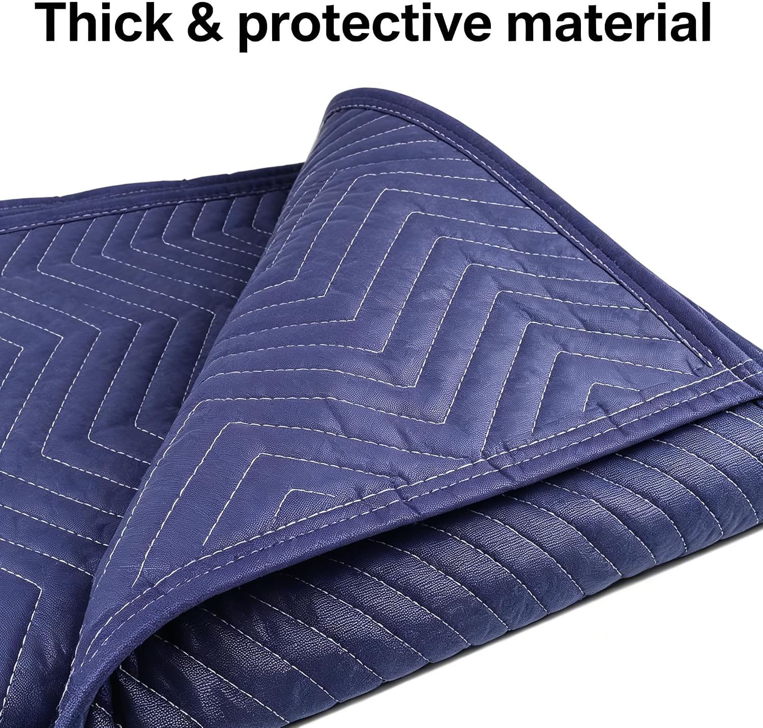 2 Pack Moving Blankets 40"x72" Heavy Duty Packing Blankets for Moving Shipping Thick Furniture Wrapping Professional Quilted Shipping Blankets Non-Woven Fabric Over Cotton Batting
