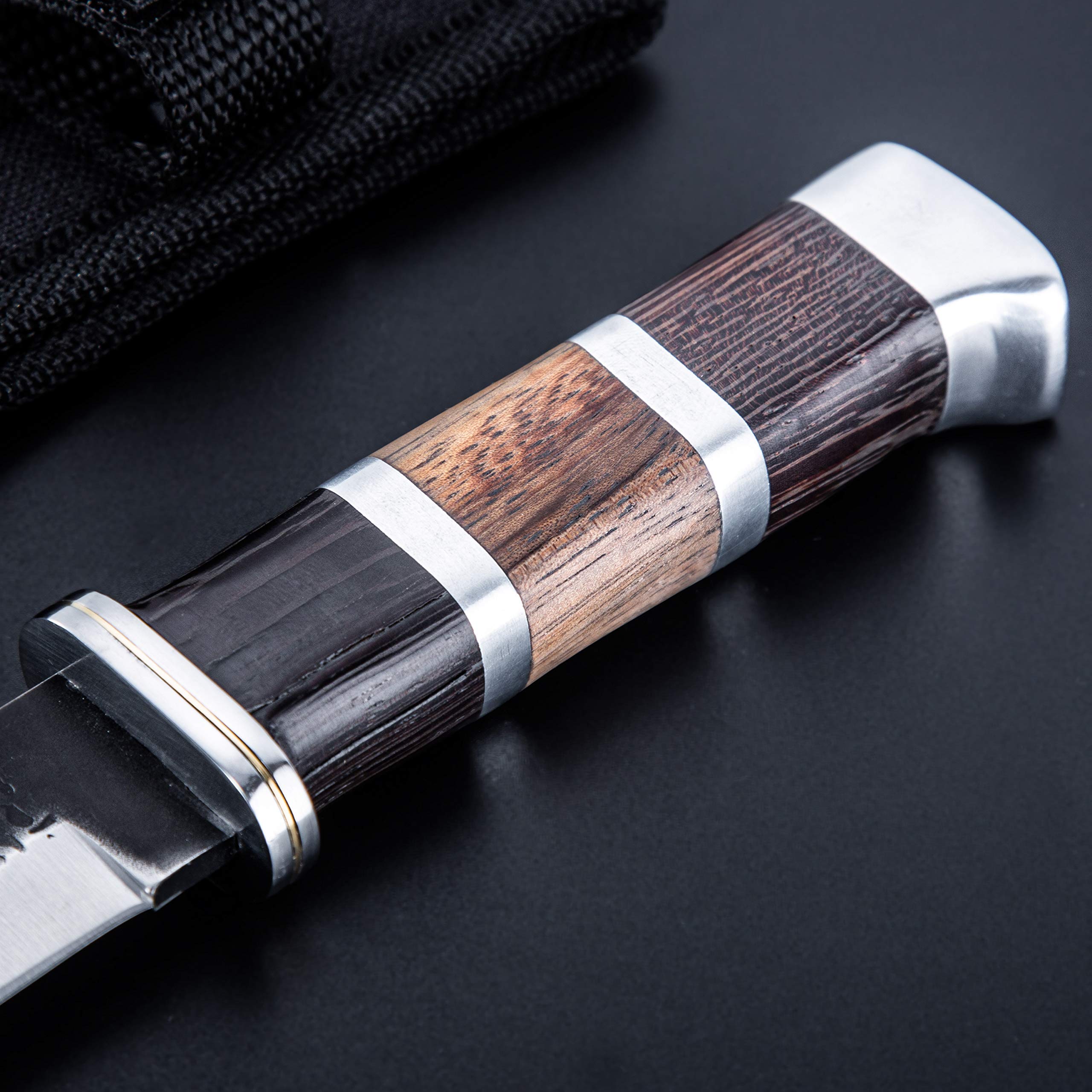 Hobby Hut HH-353 Cuchillo de caza con vaina hoja fija marrón