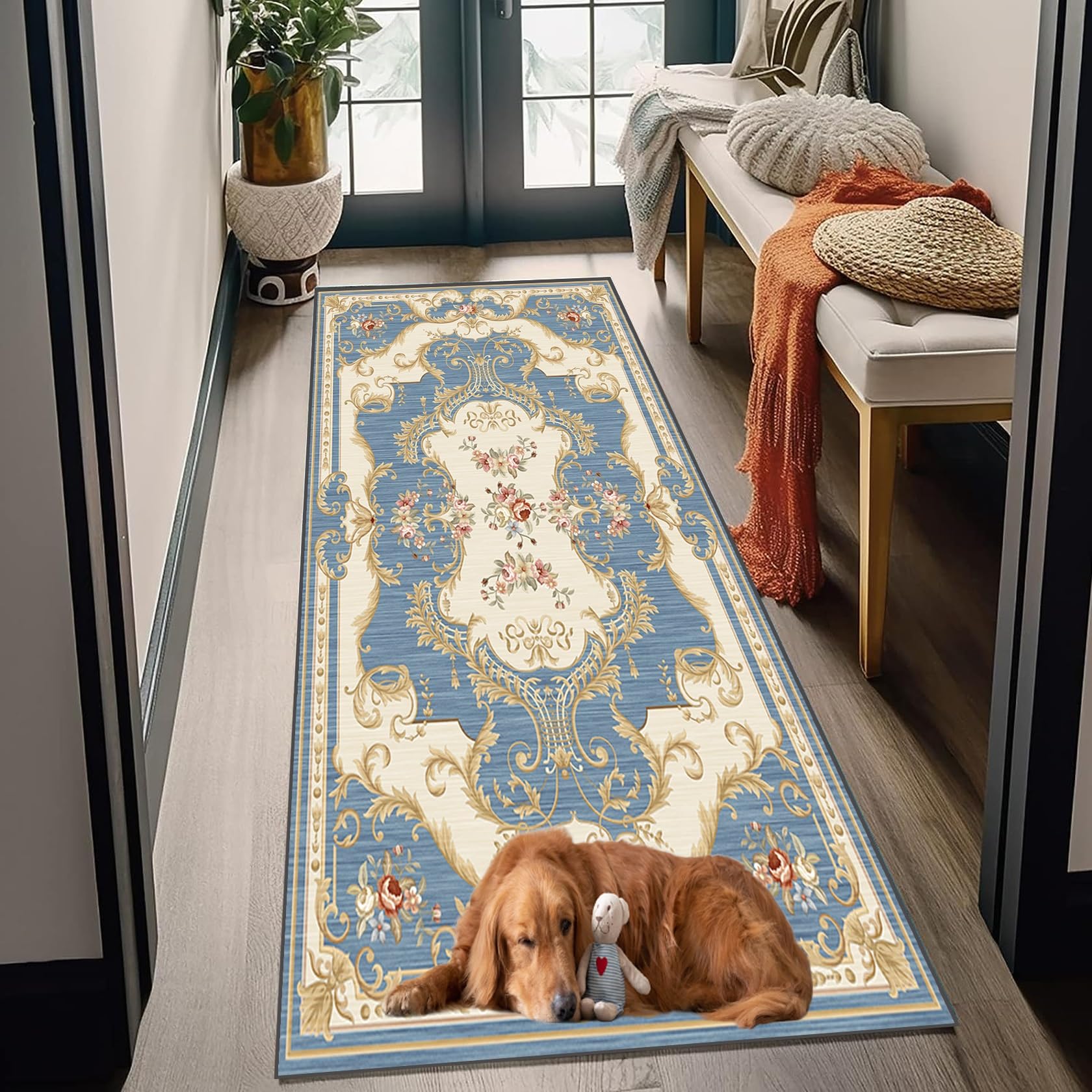 Amazon | 廊下敷きカーペット 吸着マット 110 x 240 cm ロング滑り止め 