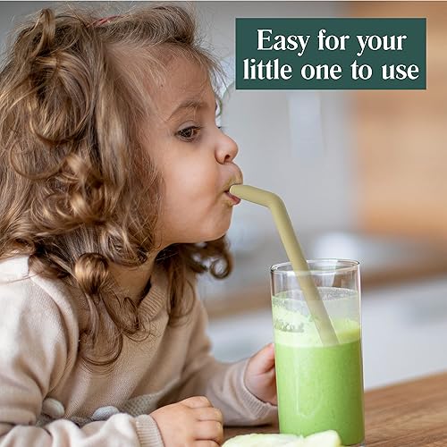 Miniatura 4 de Simka Rose Pajitas de silicona de alta calidad, popotes flexibles reutilizables para adultos y niños, sin BPA, juego de popotes para bebés y niños