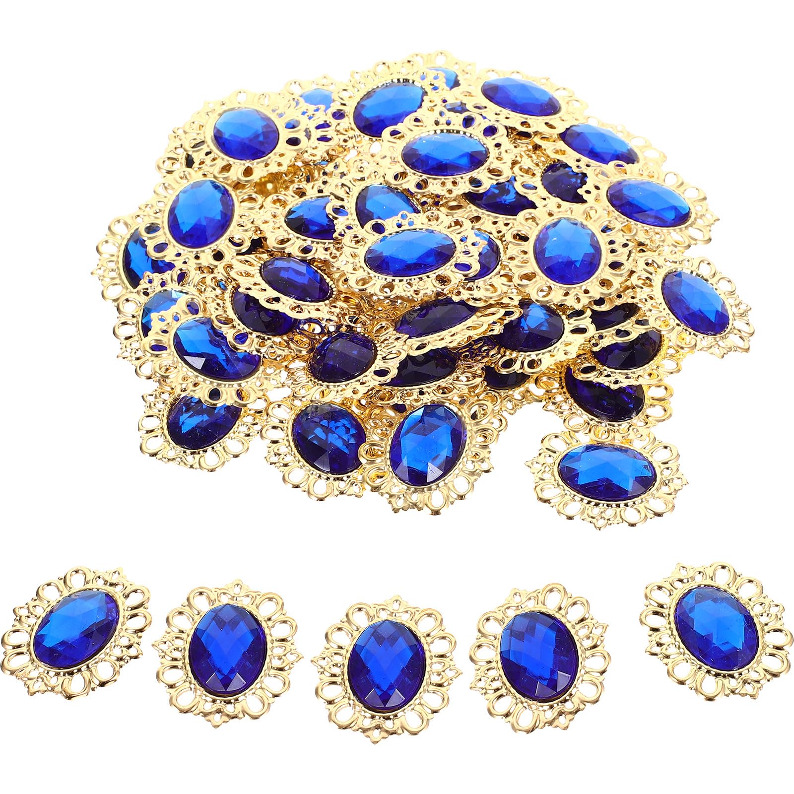Brillantes para coser ropa y tocados de novia Amosfun, gemas acrílicas doradas