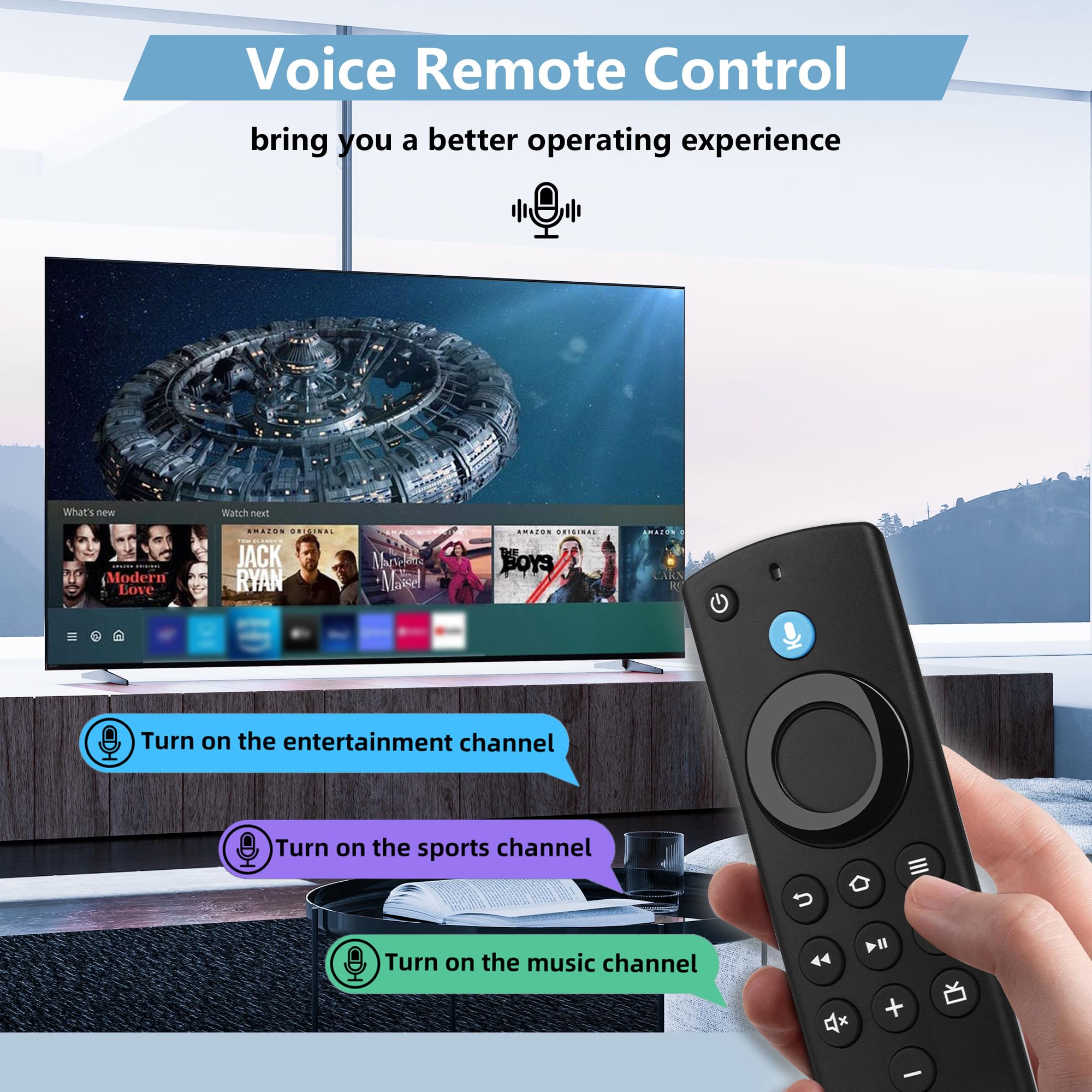 Mando a distancia de repuesto para Smart TV Stick, control de voz compatible con todas las series Insignia/Pioneer/Omni, reemplazo remoto para Smart TV y Cube