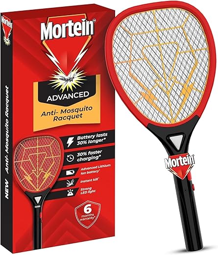 Mortein Advanced Anti-Mosquito Racquet | Mosquito Bat | Electric Fly Swatter | Mosquito Killer Racket | Bat to Hit Mosquito